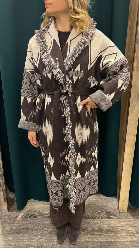 Cardigan Etnico Kontatto Lungo