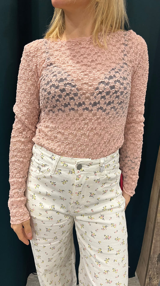 Maglia in Pizzo Rosa