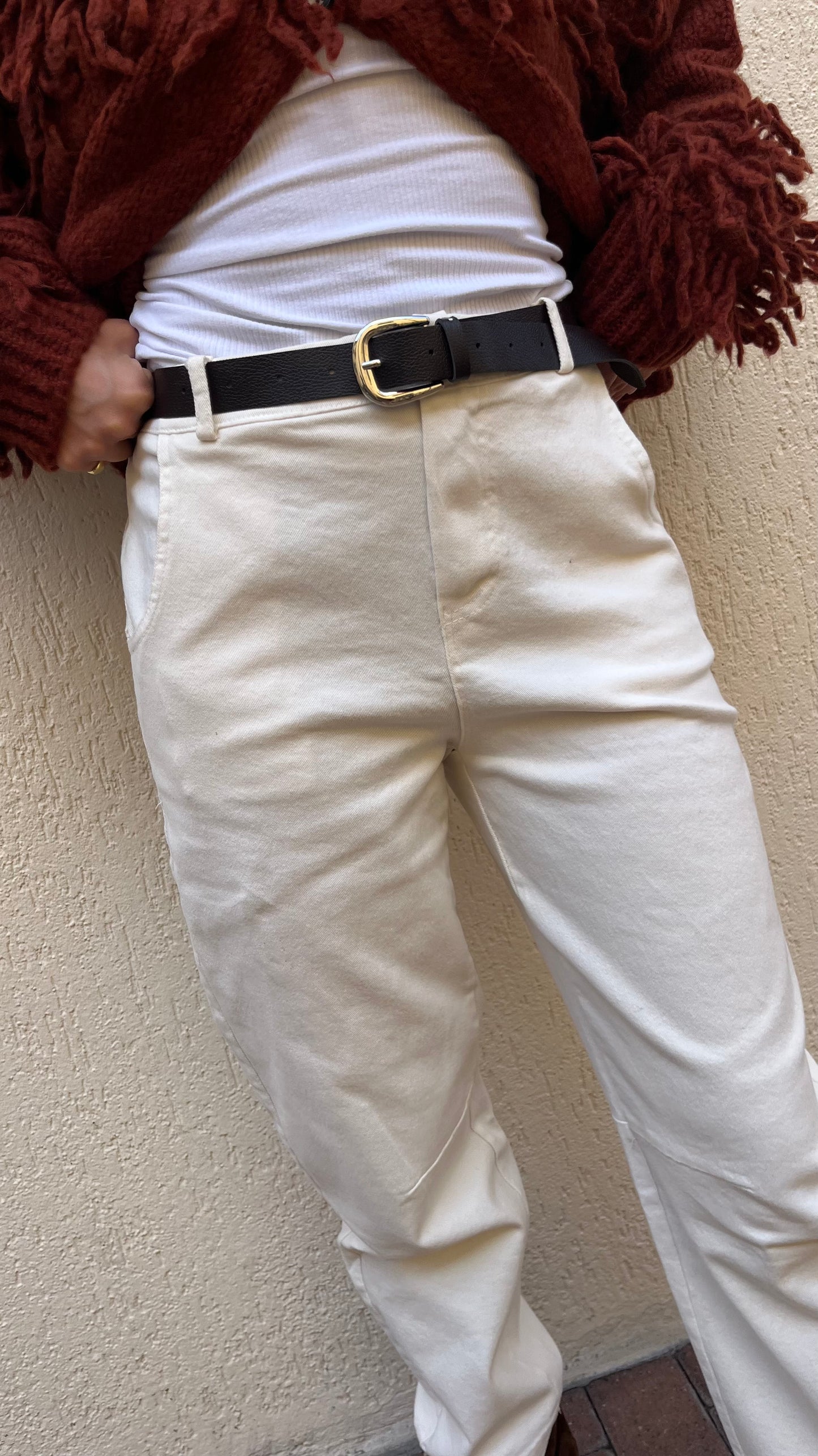 Pantalone Barrel Kontatto Panna