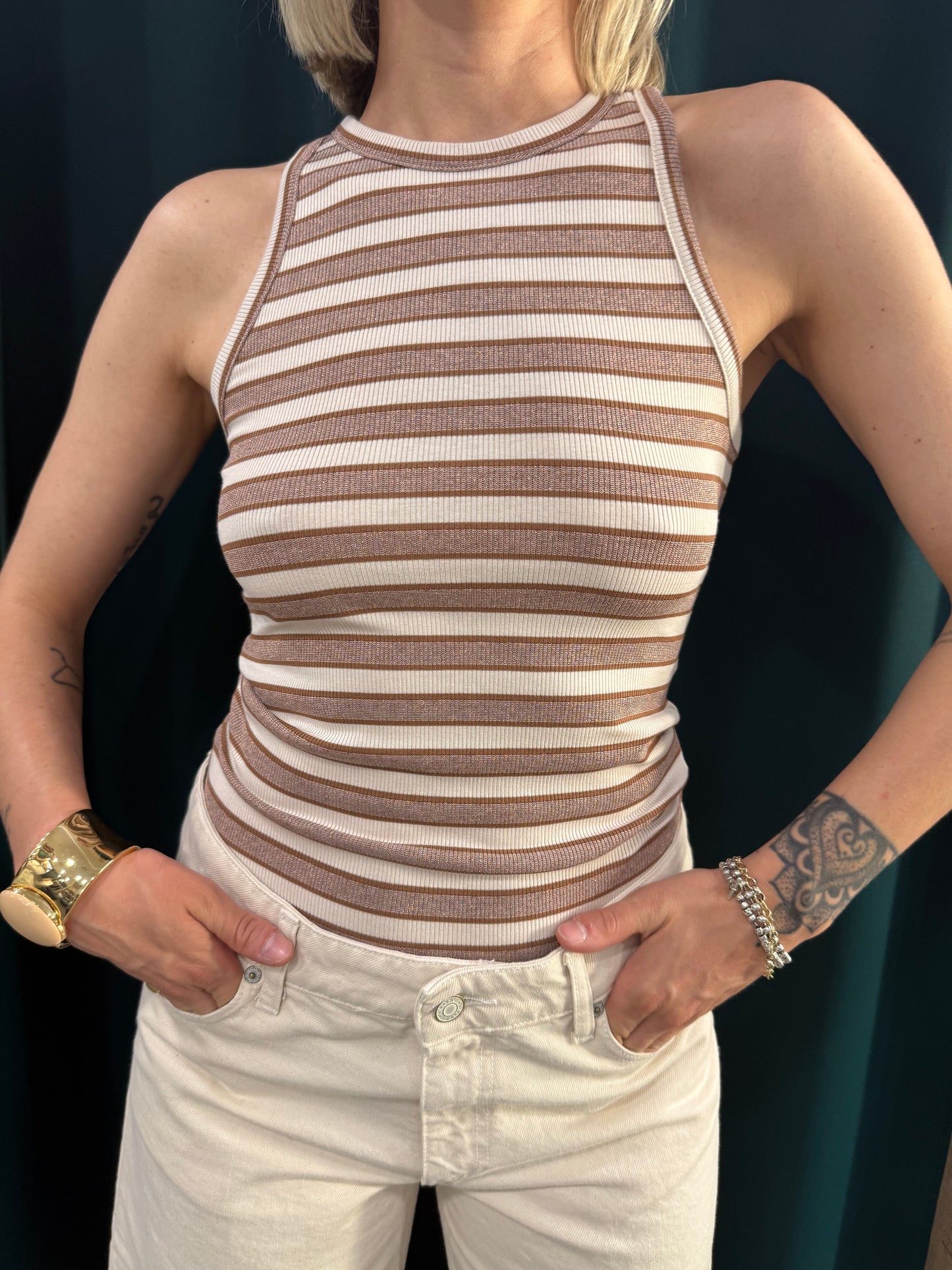Canotta Vicolo Righe Lurex