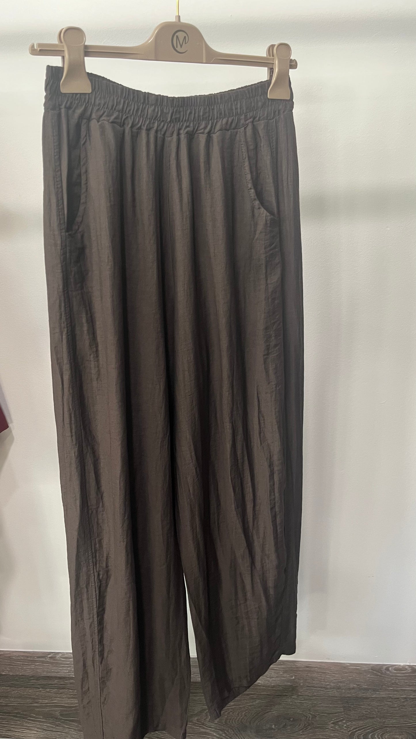 Pantalone Cioccolato con Elastico in Vita
