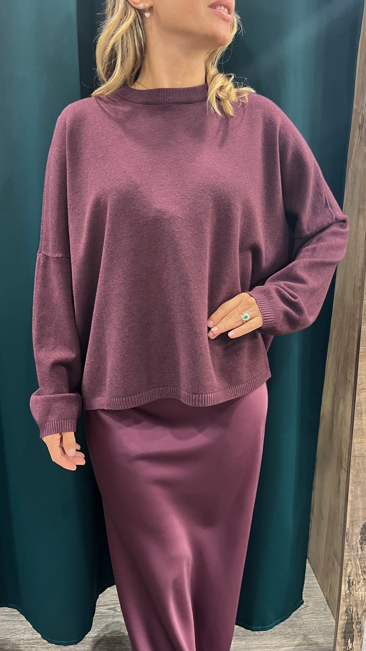 Maglione Bordeaux Over