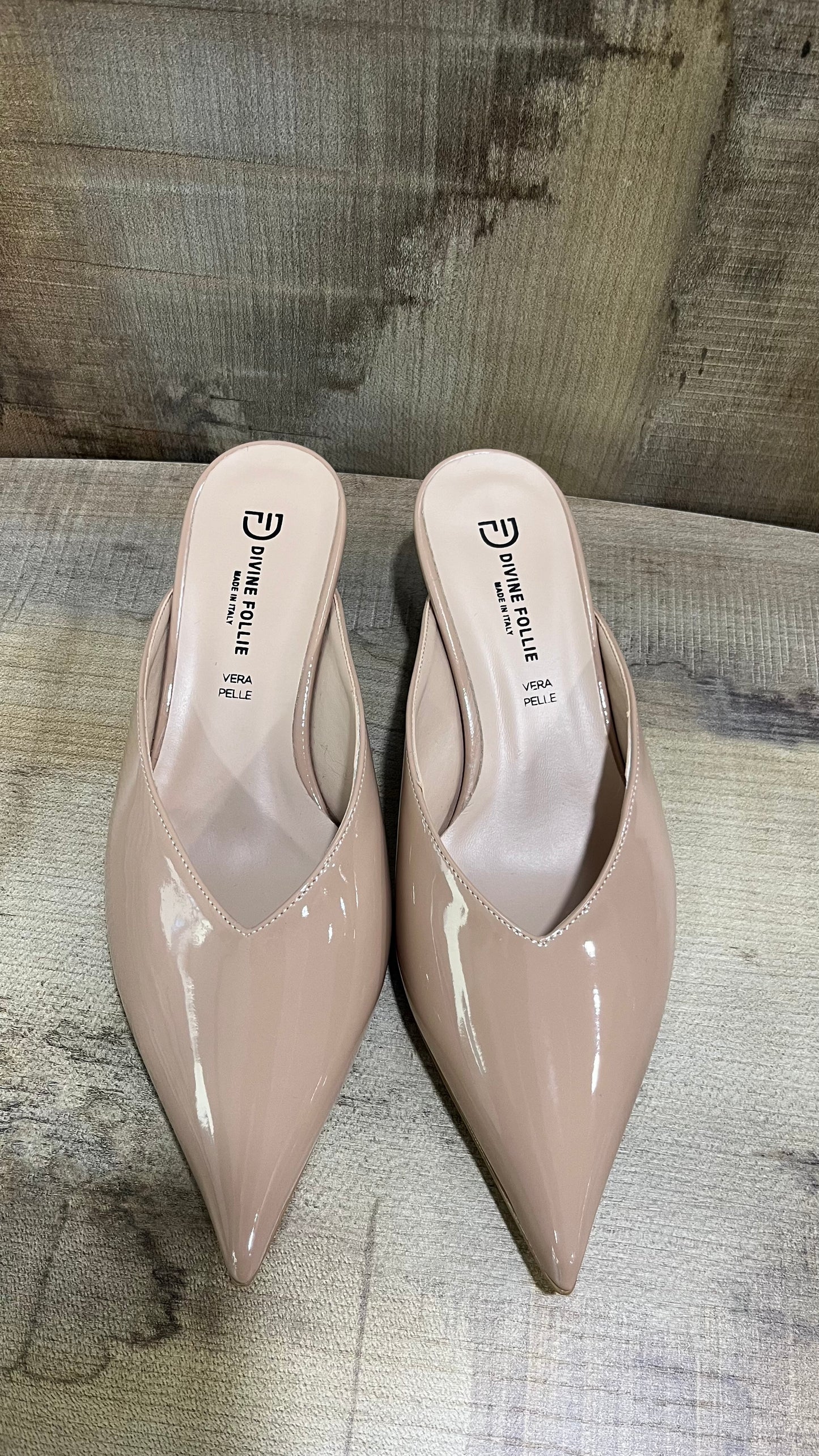 Mules Nude in Pelle