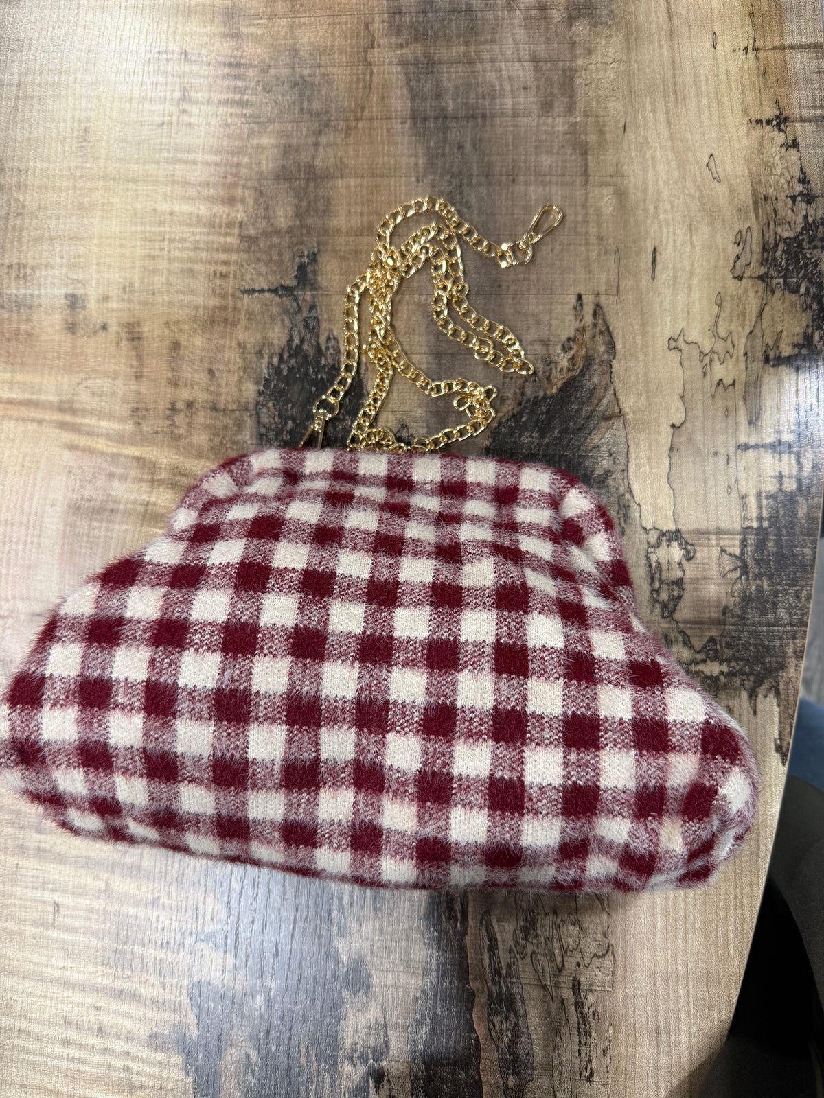 Borsa Pochette Fluffy Quadri