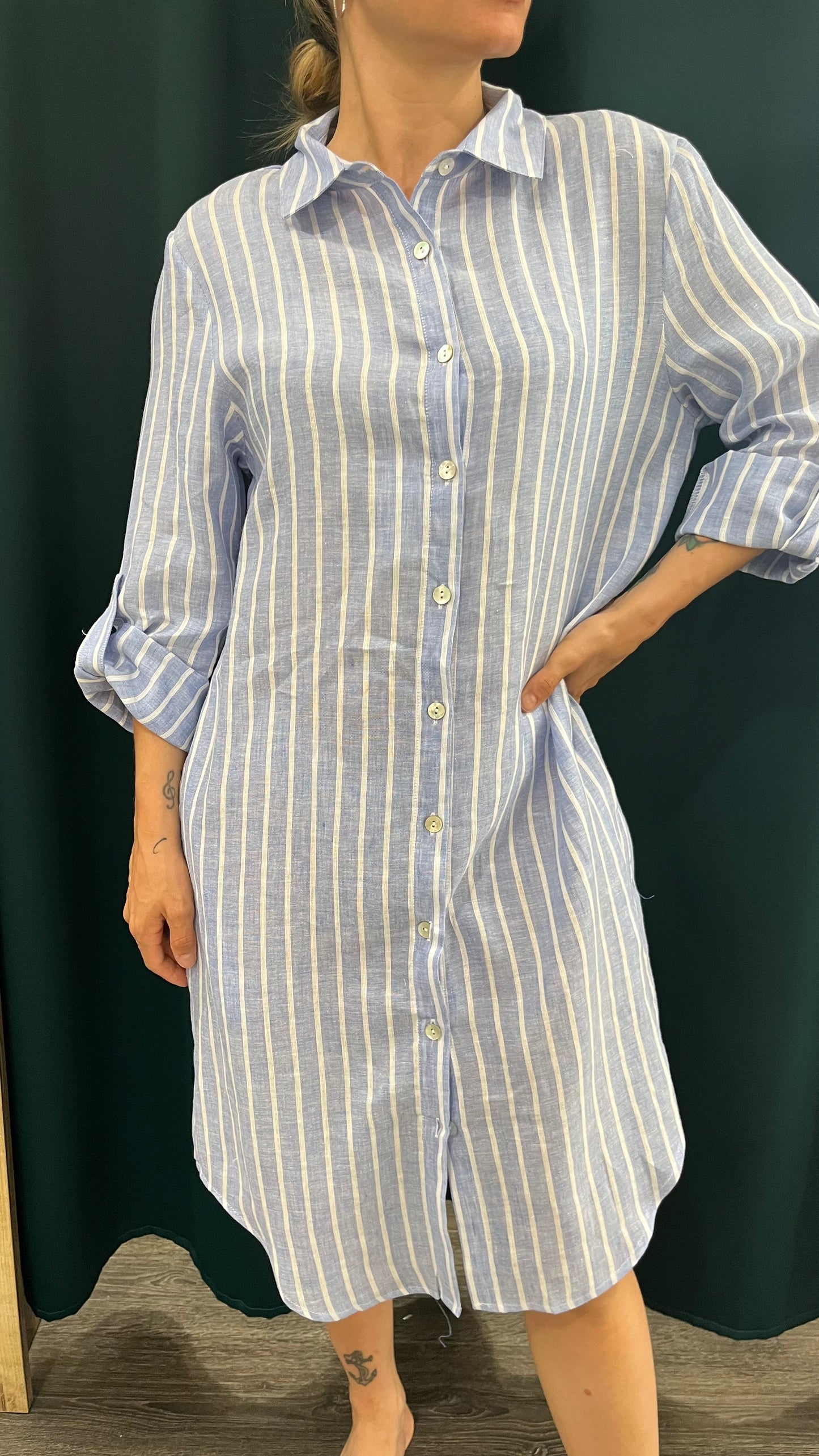 Camicia/Abito Righe in Lino