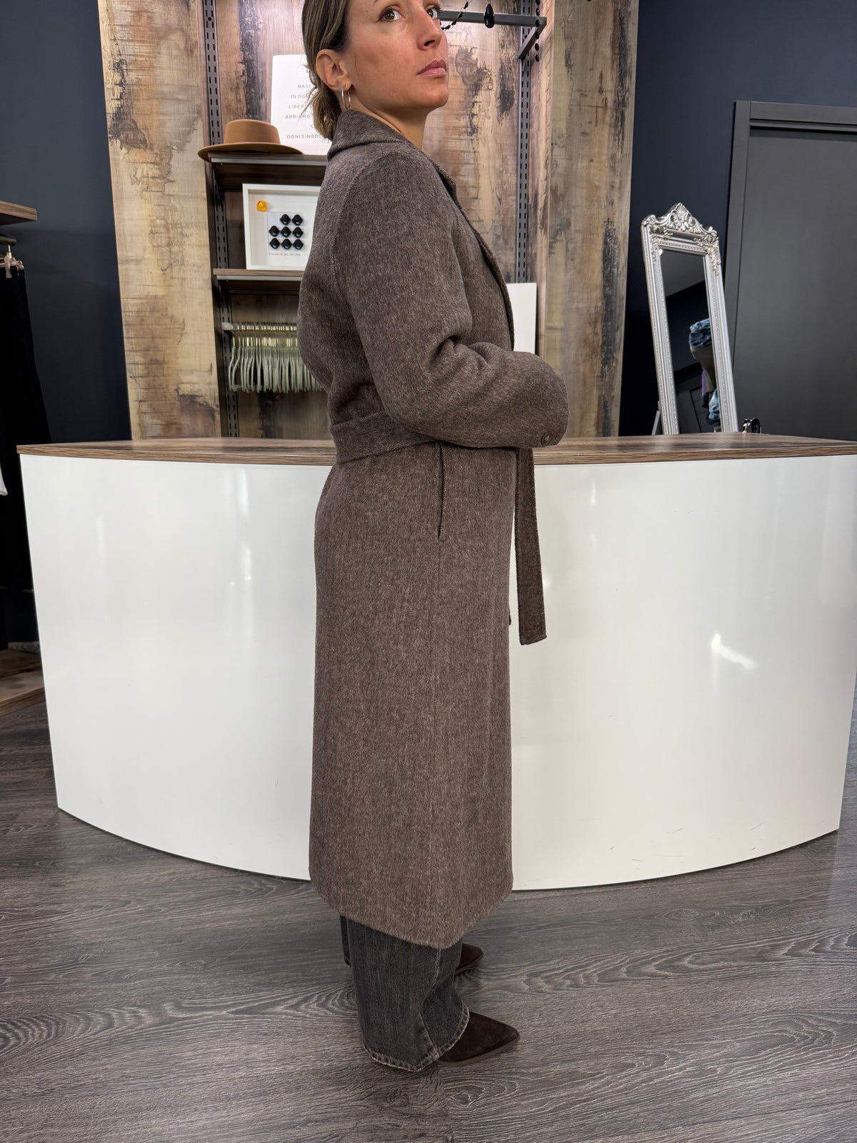 Cappotto Fango con Cintura