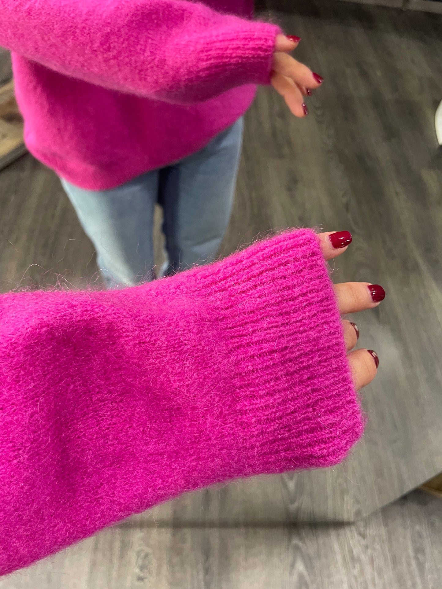 Dolcevita Fucsia Misto Lana e Mohair Oversize