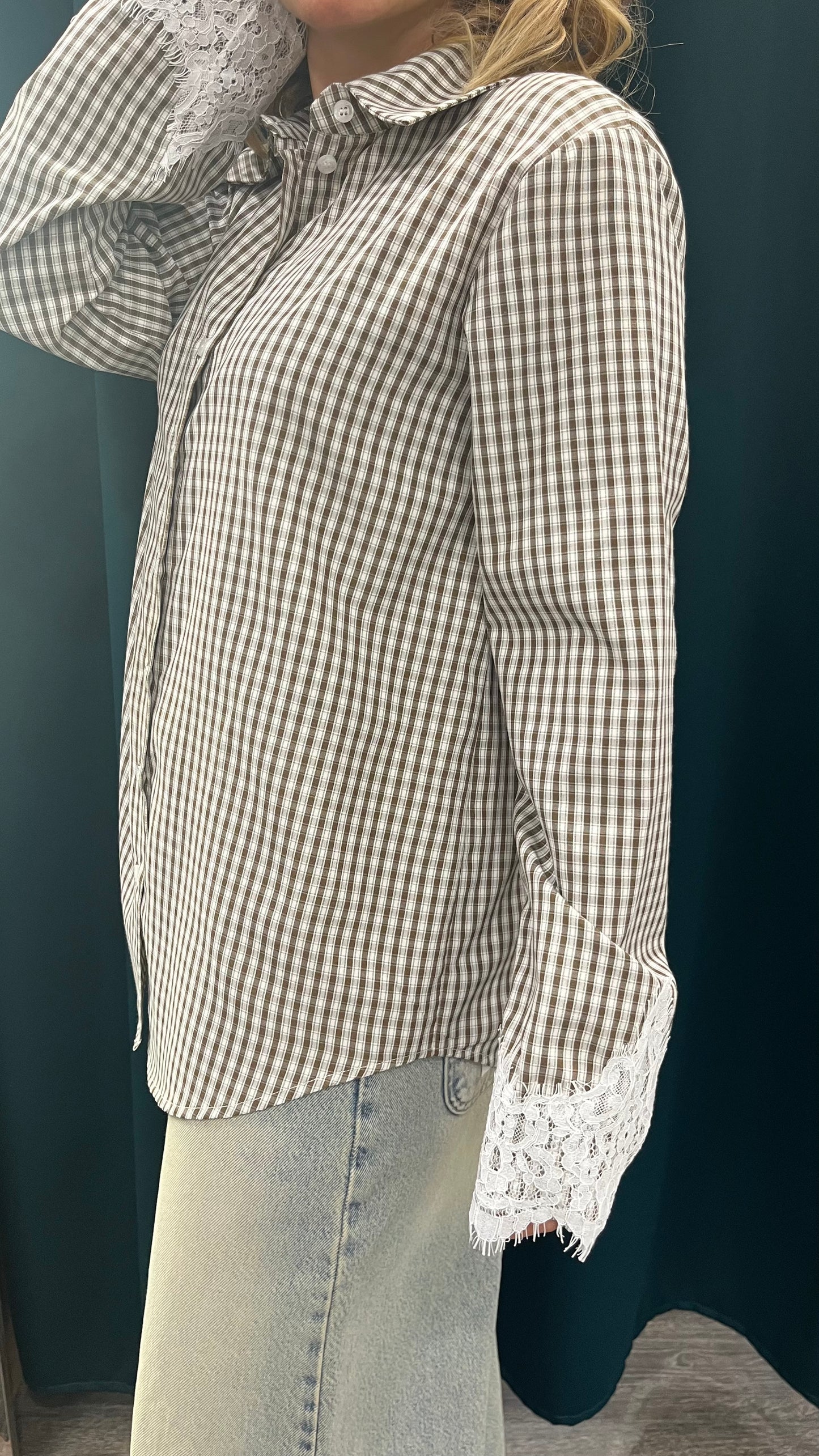 Camicia Quadri Con Pizzo Vicolo