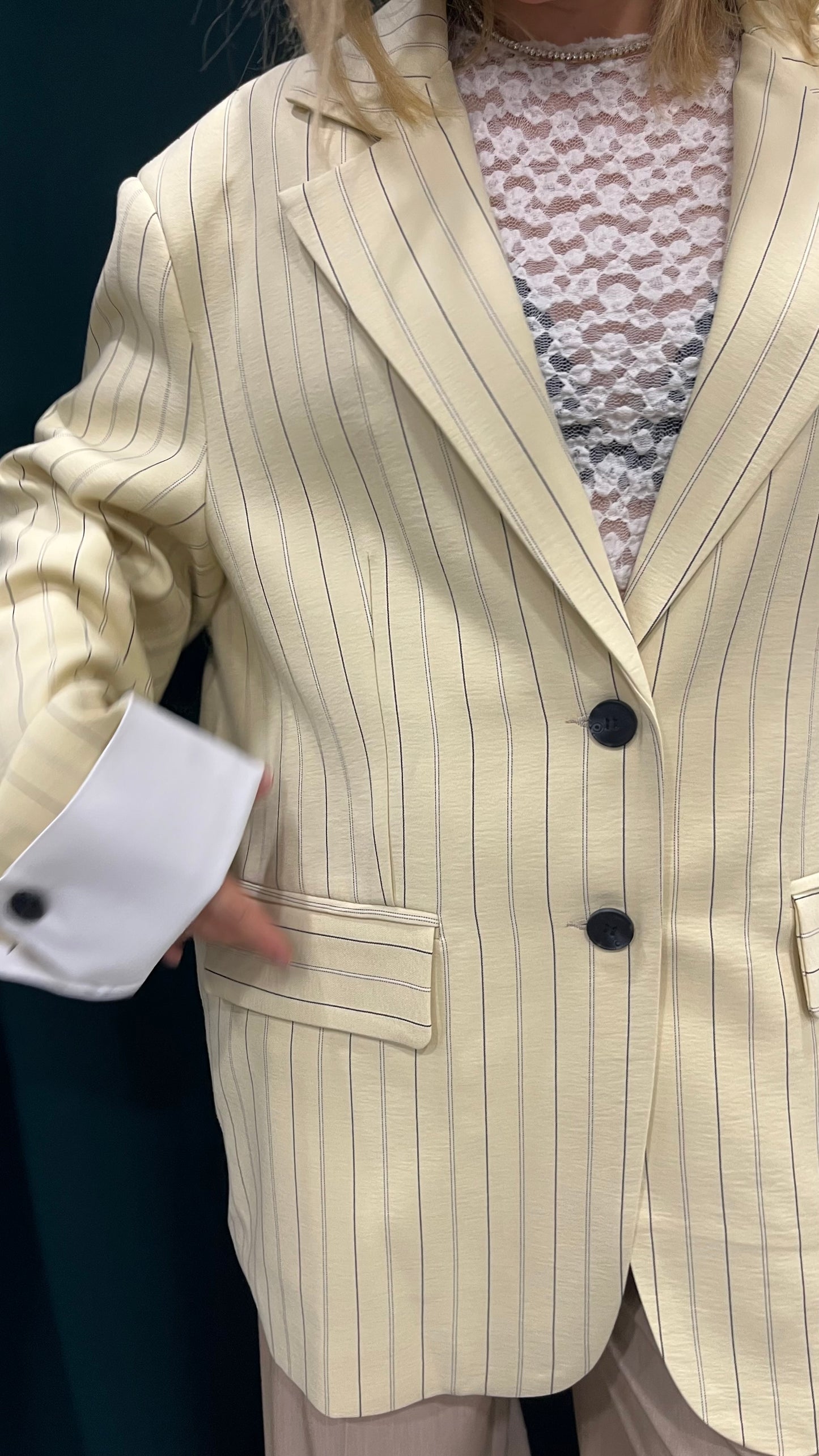 Giacca Over Lumina Giallo a Righe