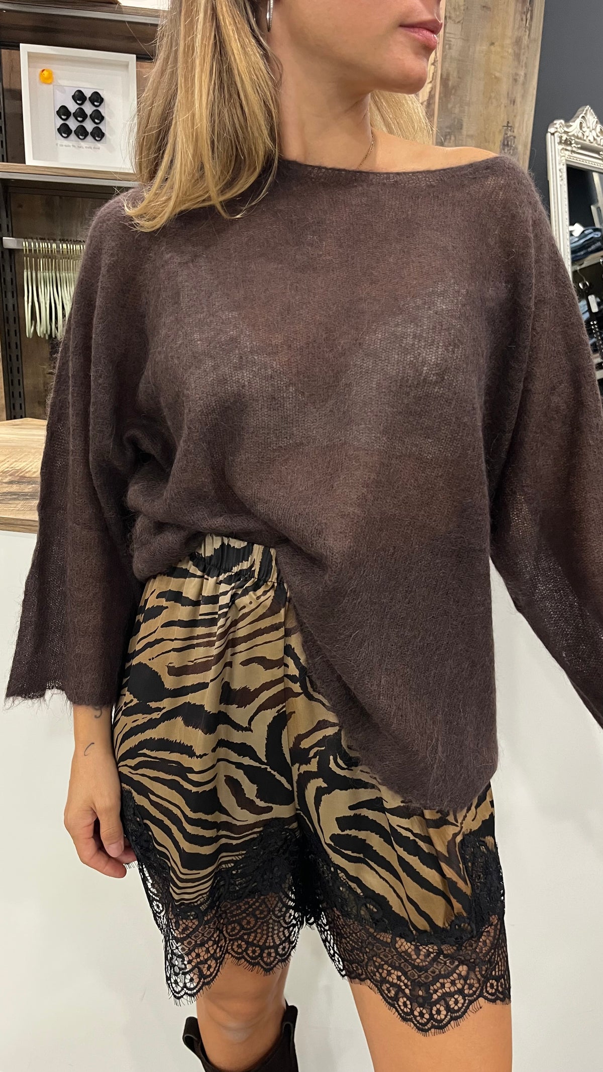 Maglione Kontatto Moro in Alpaca