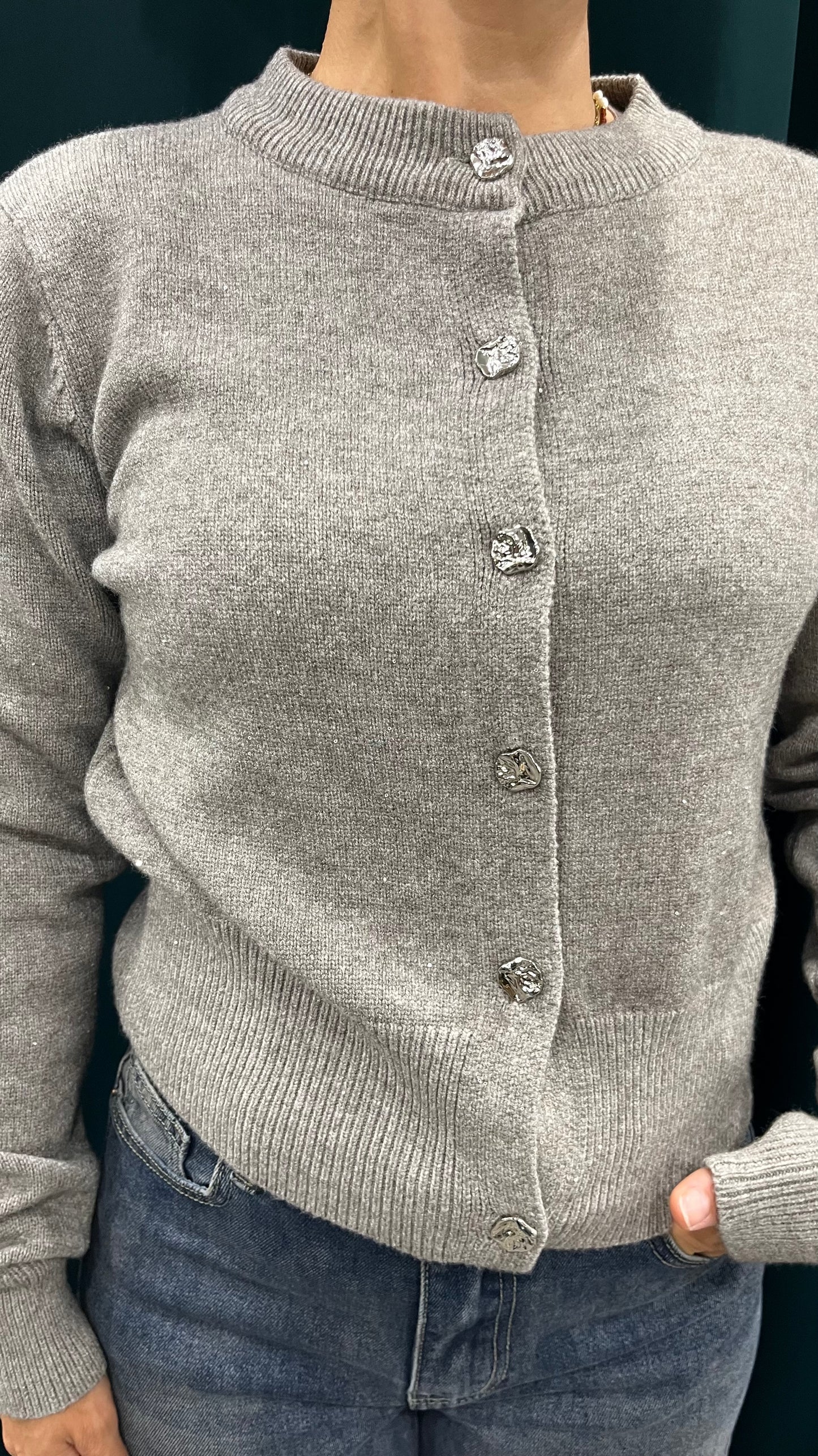Cardigan Lurex e Bottoni
