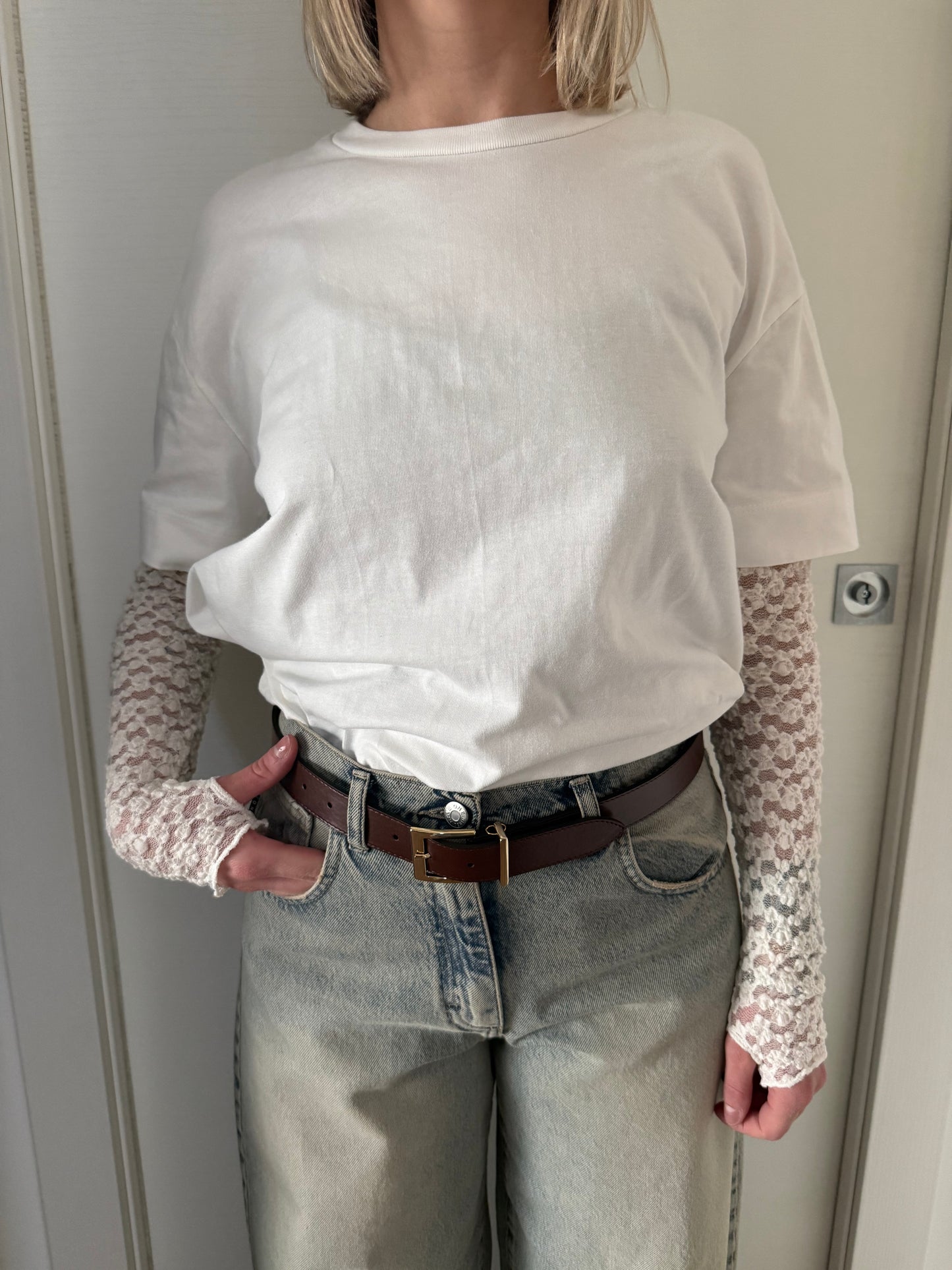 Maglia con maniche in pizzo