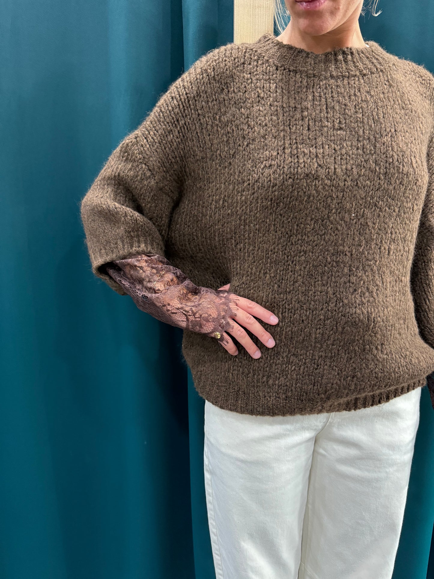 Maglione Manica Pizzo