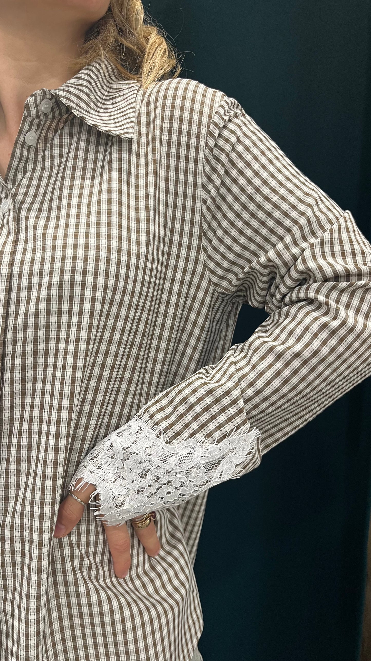 Camicia Quadri Con Pizzo Vicolo