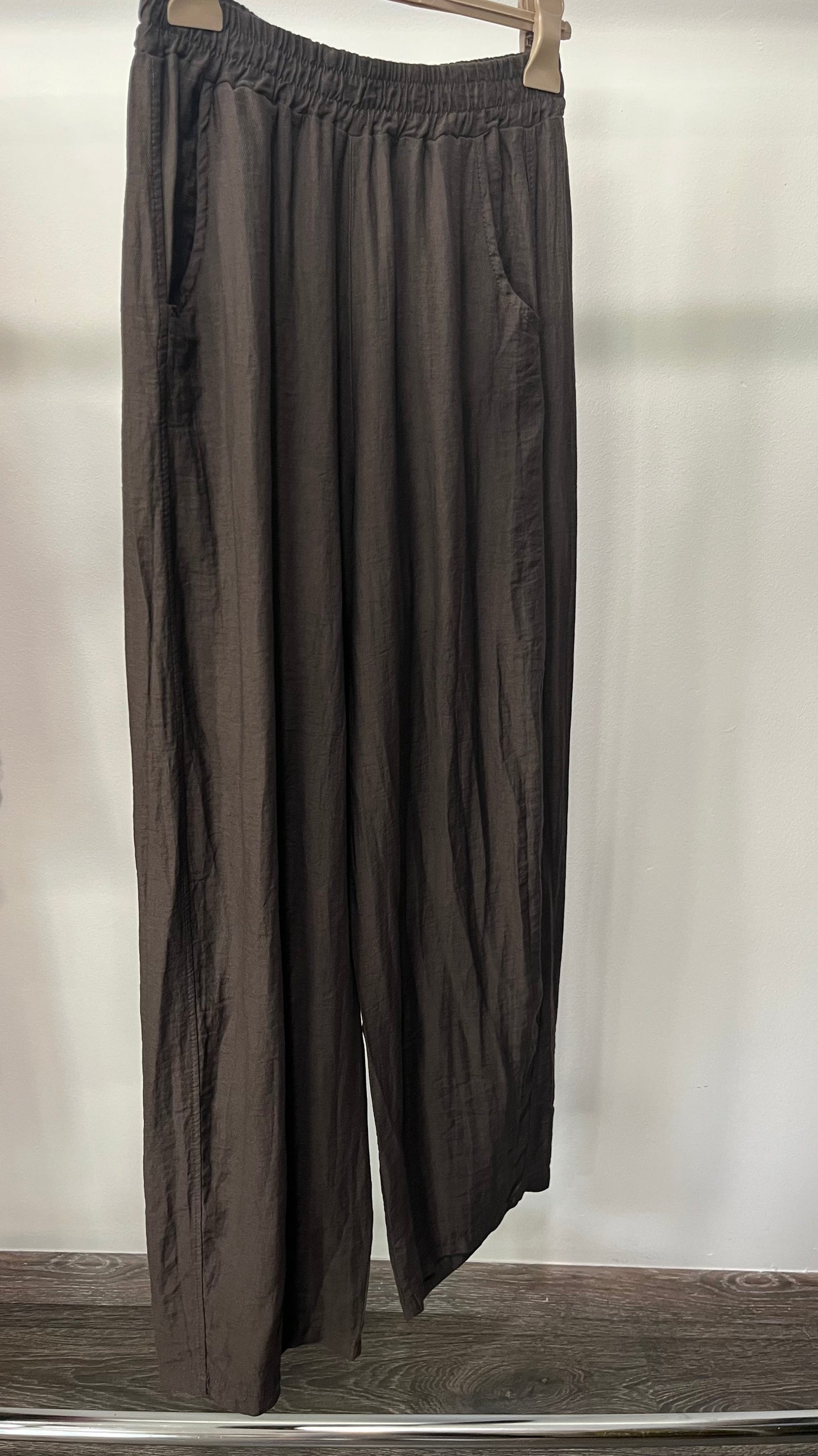Pantalone Cioccolato con Elastico in Vita