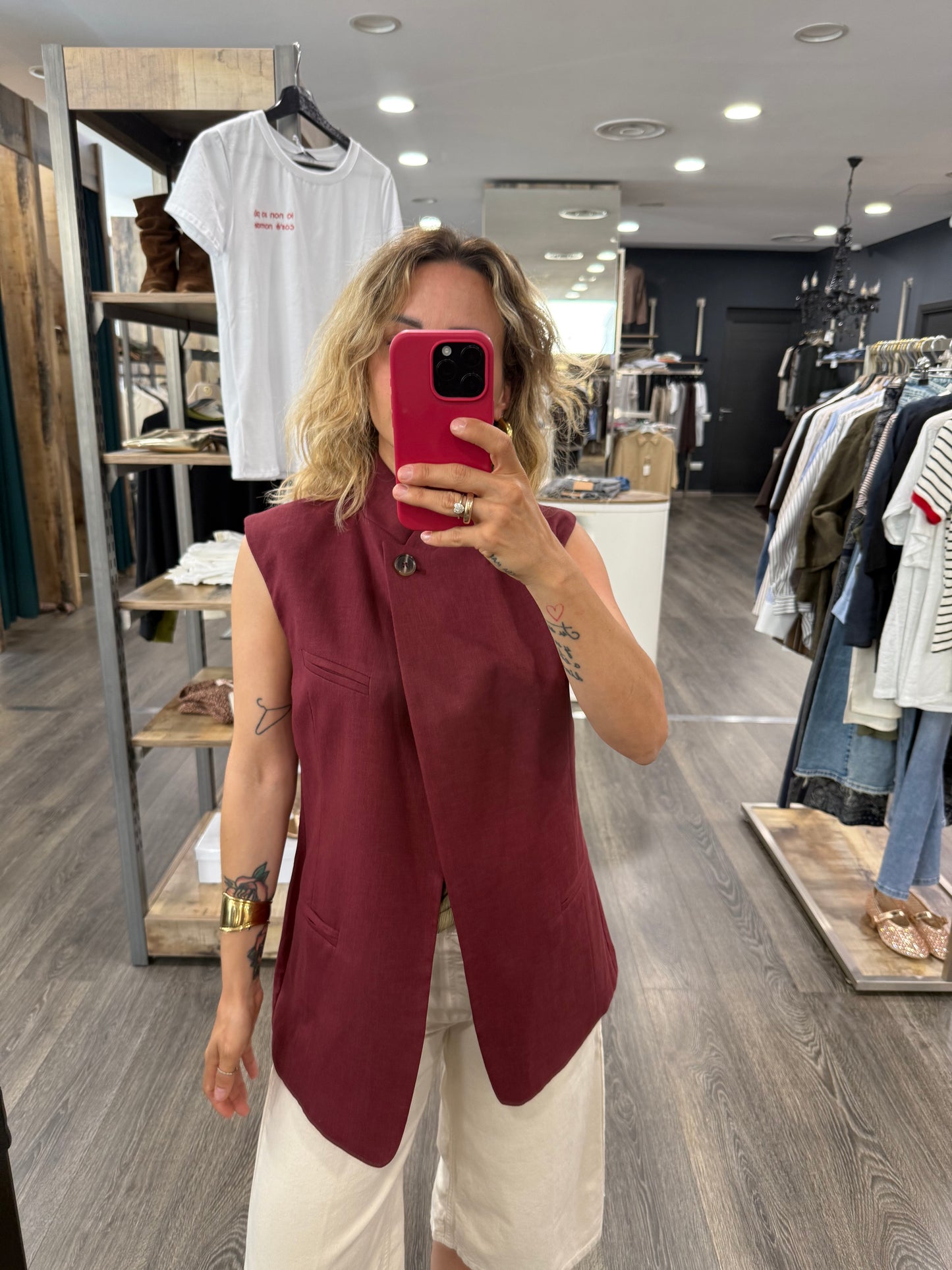 Gilet Vicolo Burgundy