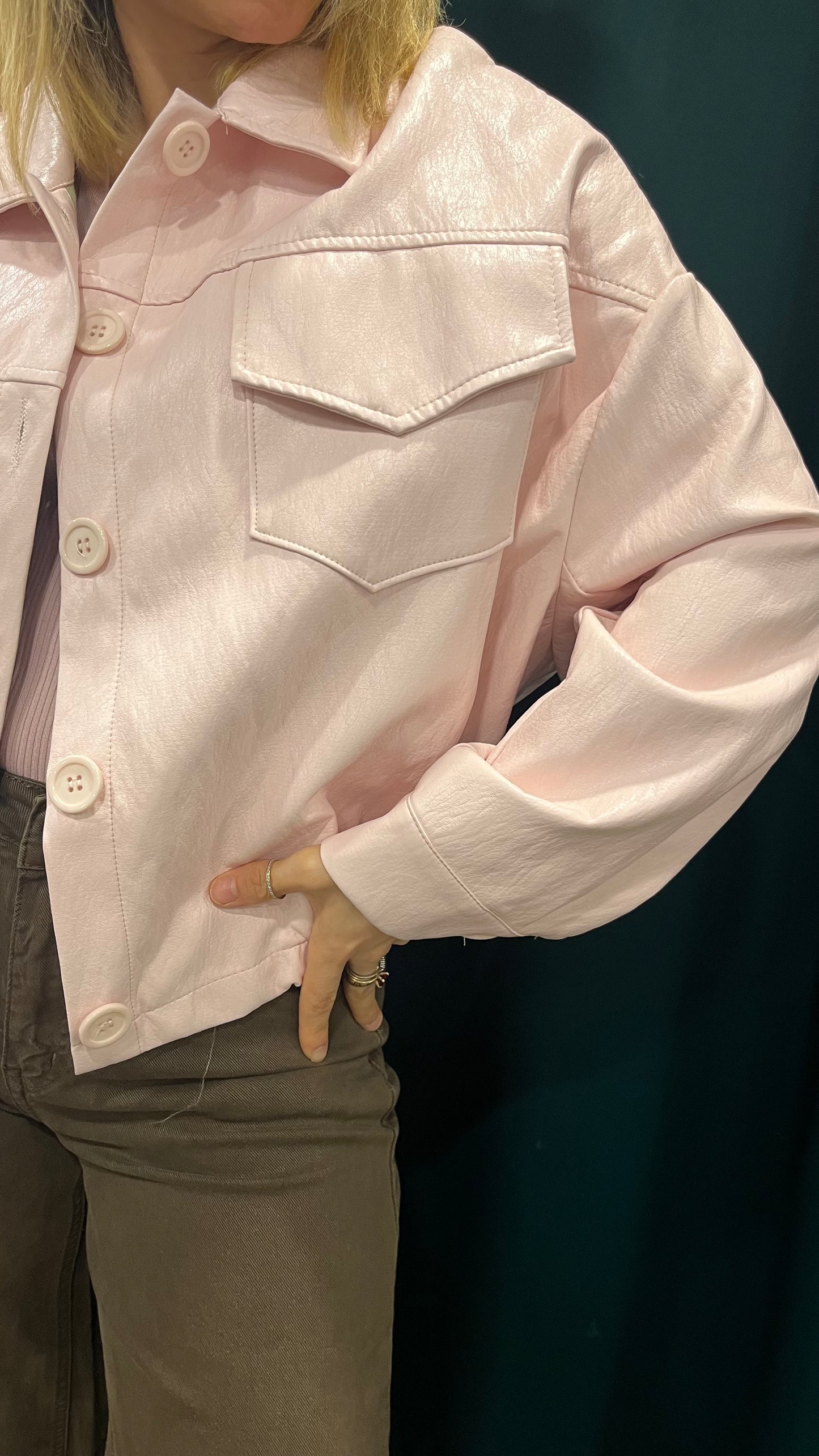 Giubbino Ecopelle Rosa Haveone