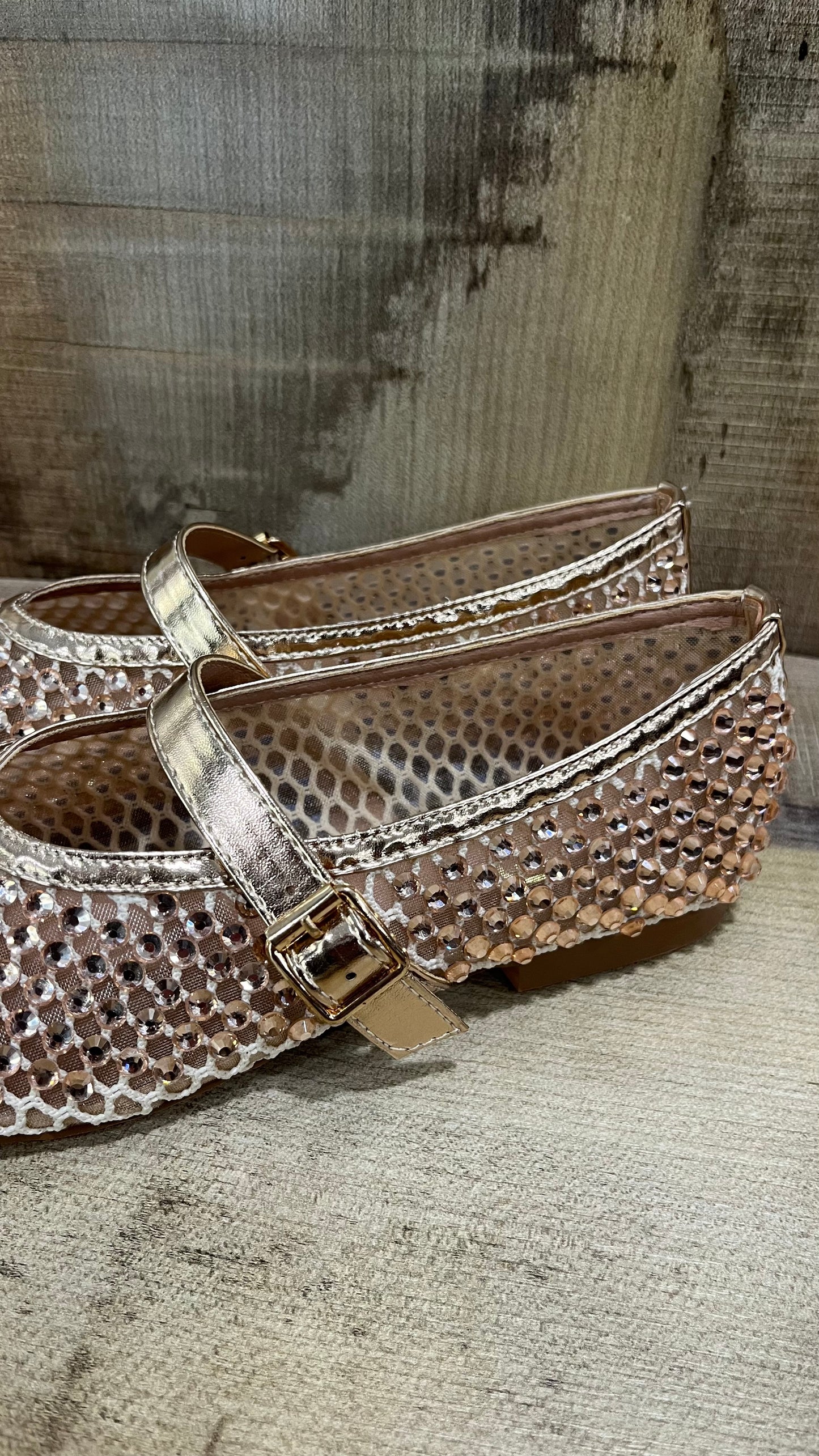 Ballerine Strass in pelle