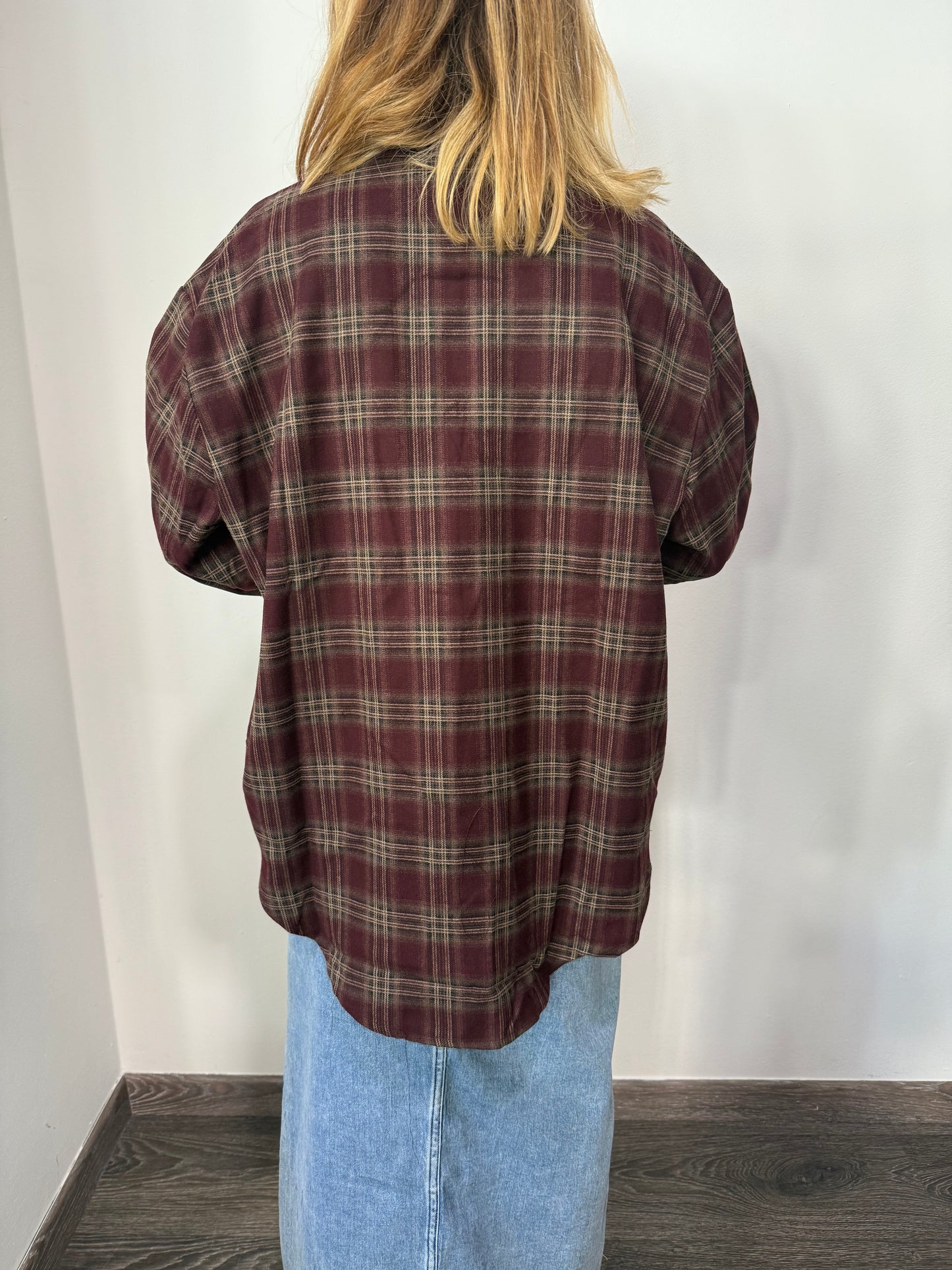 Camicia Check Bordeaux Over