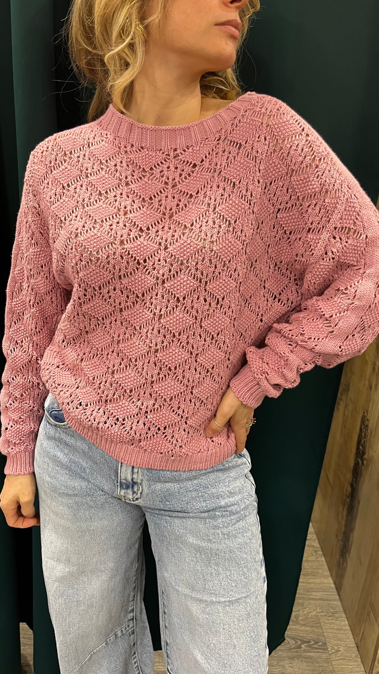 Maglione Traforato Rosa