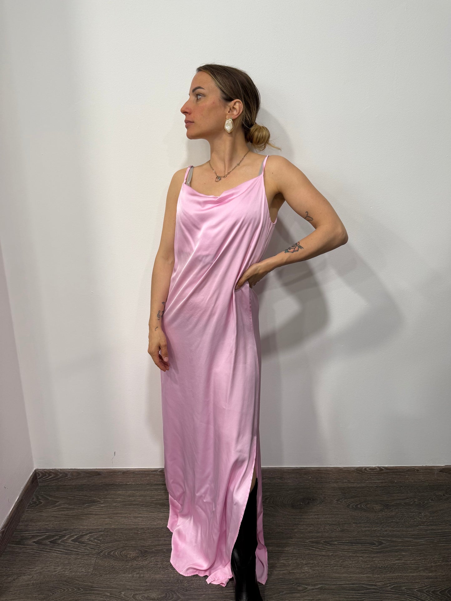 Abito in Viscosa Rosa Kontatto