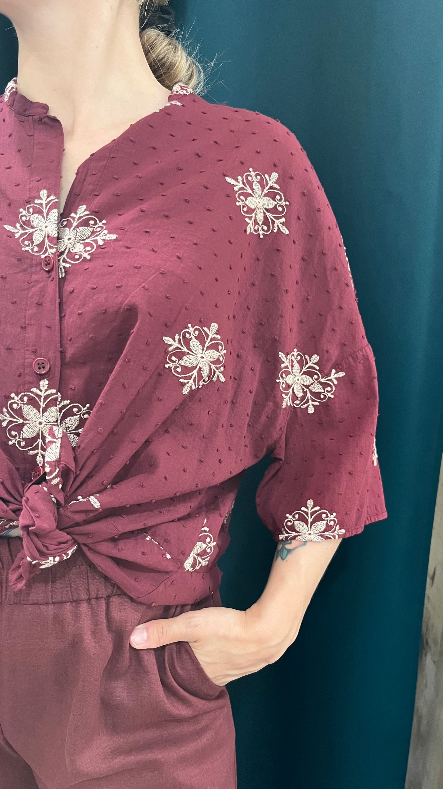 Camicia Vicolo Bordeaux Fantasia