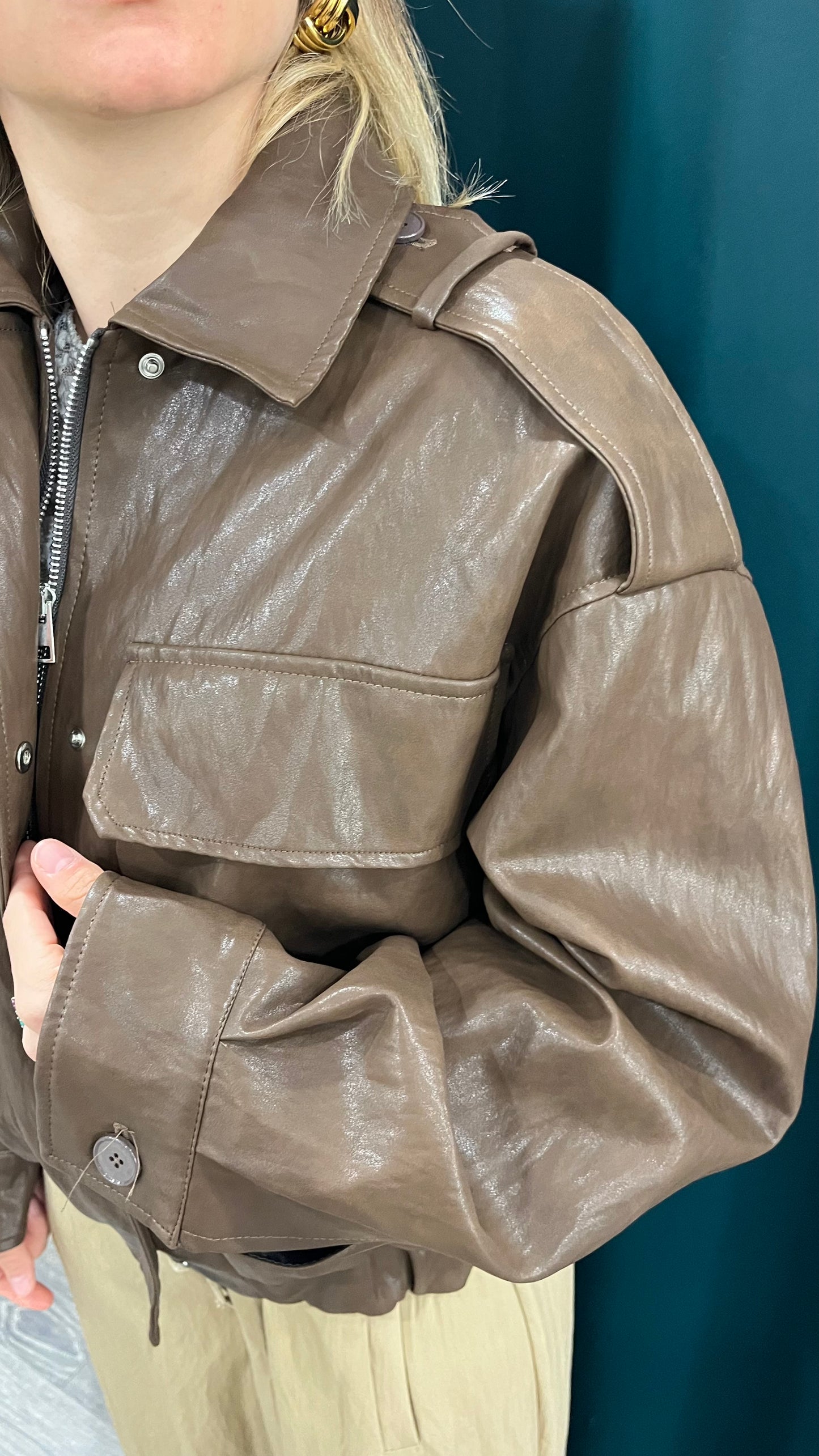 Giubbino Giacca Vicolo Eco Moro Oversize