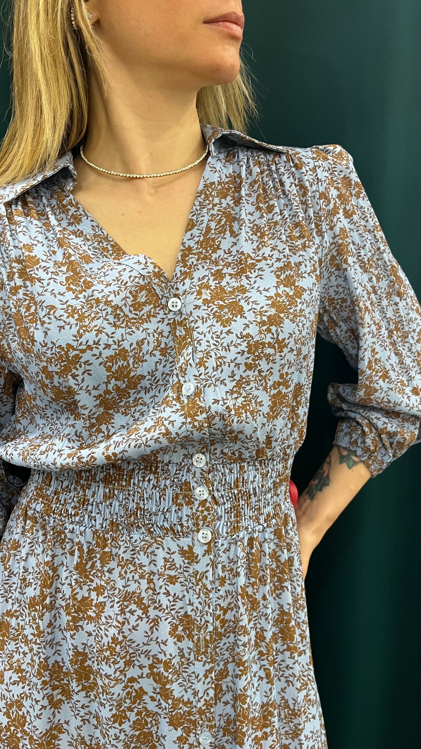 Abito Lungo Chemisier in Viscosa