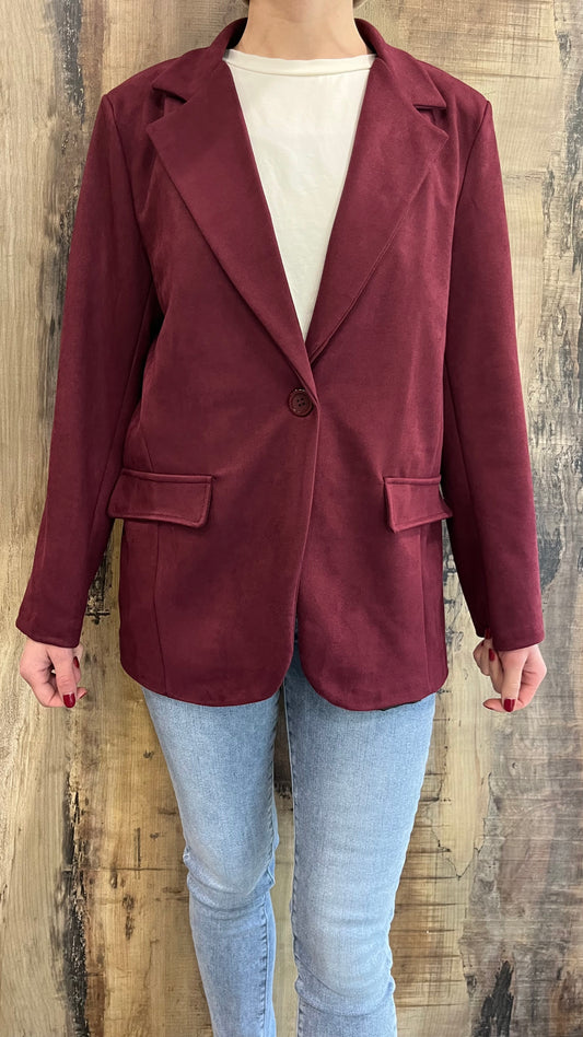 Blazer In Suede Bordeaux