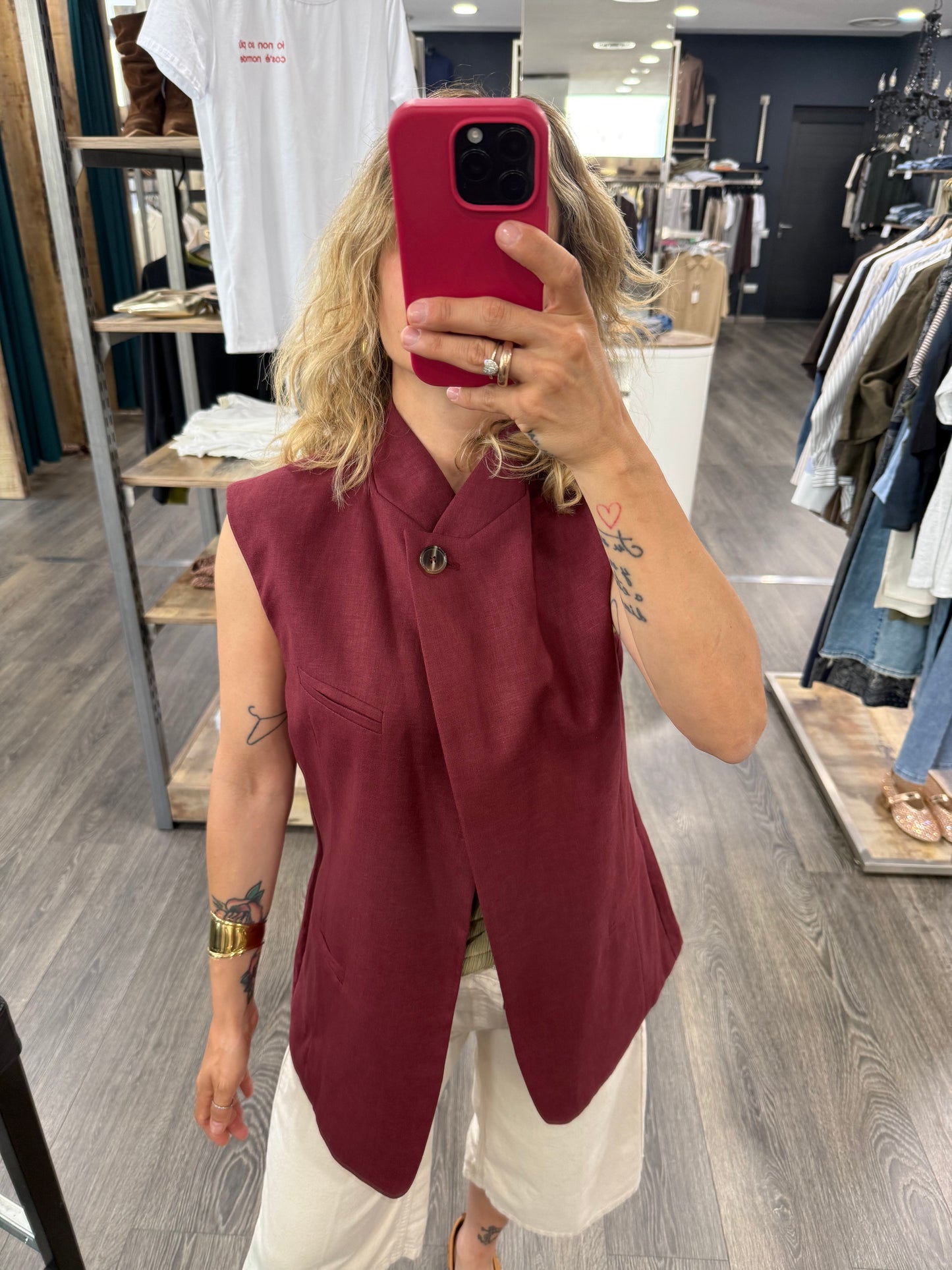 Gilet Vicolo Burgundy