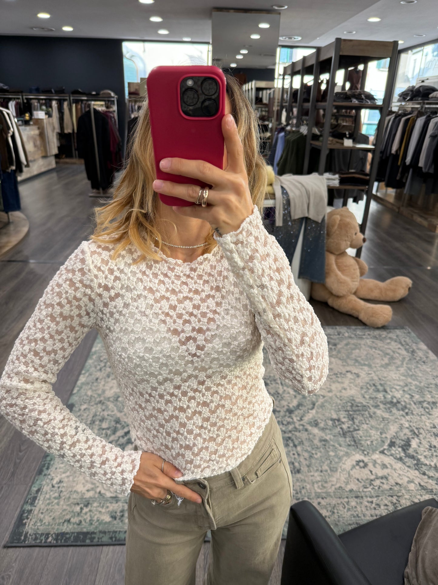 Maglia in Pizzo in Varianti Colore