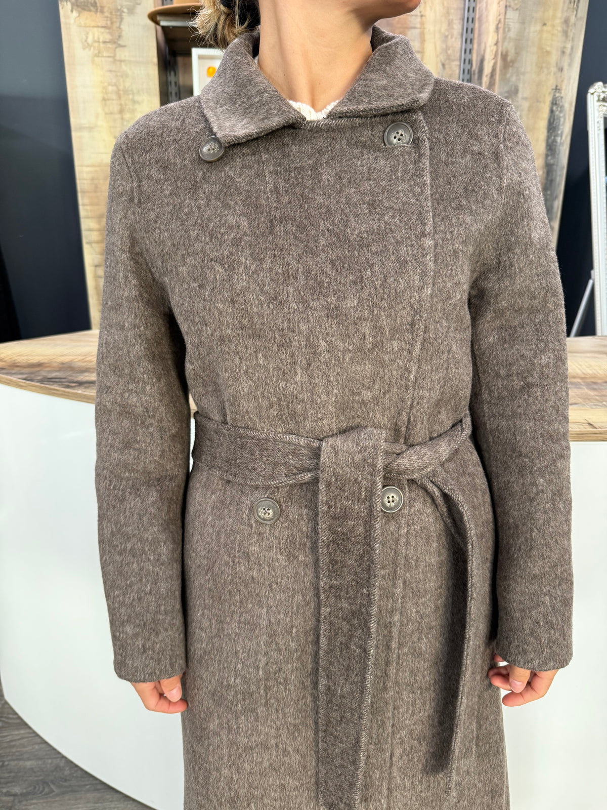 Cappotto Fango con Cintura