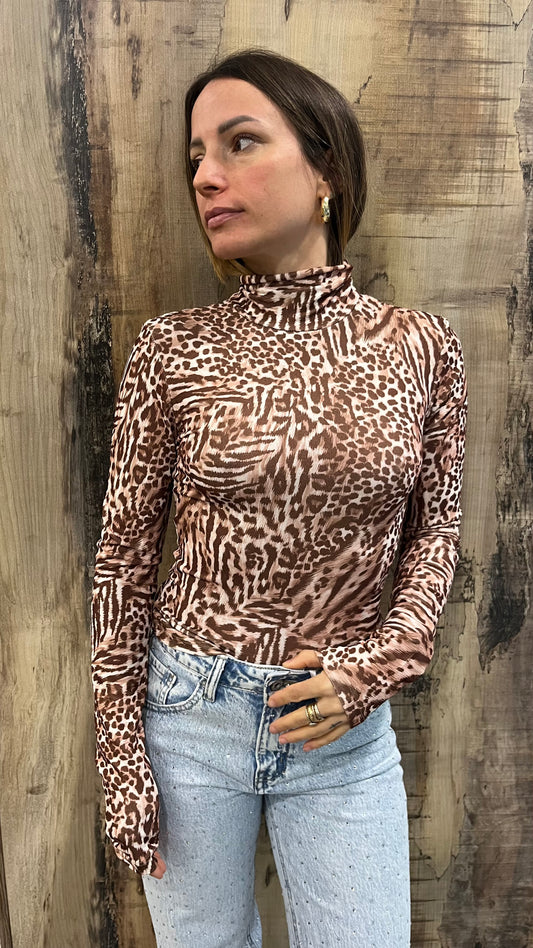 Maglia Dolcevita Animalier