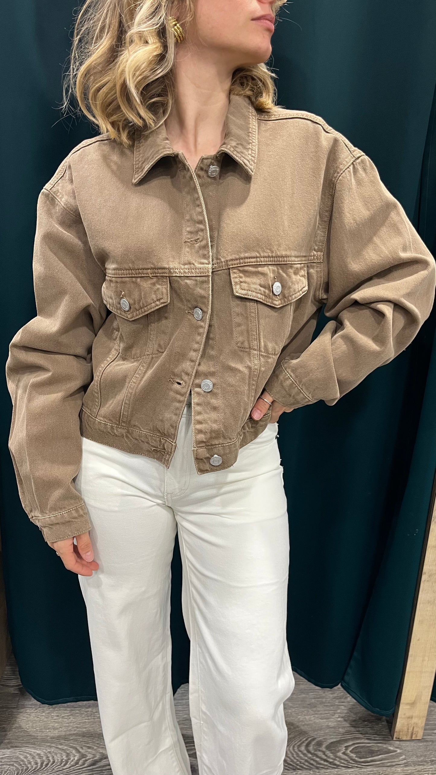 Giubbino Jeans Moka Over