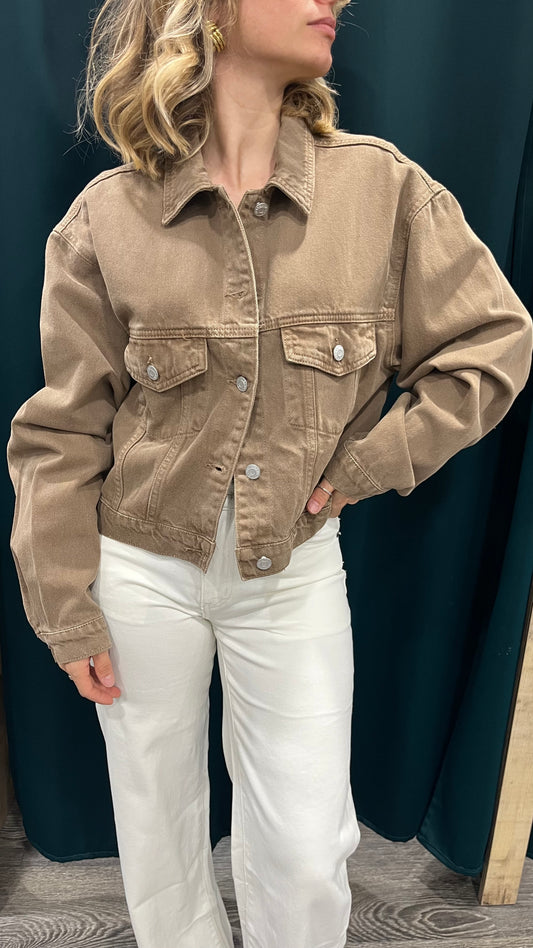 Giubbino Jeans Moka Over