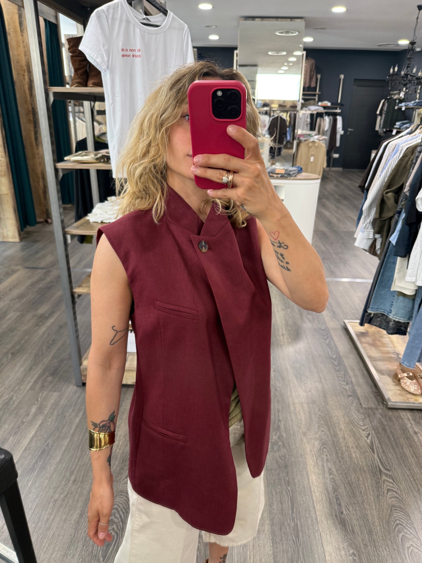 Gilet Vicolo Burgundy