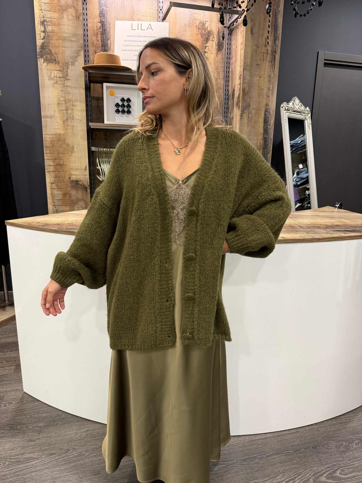 Cardigan Oversize Verde