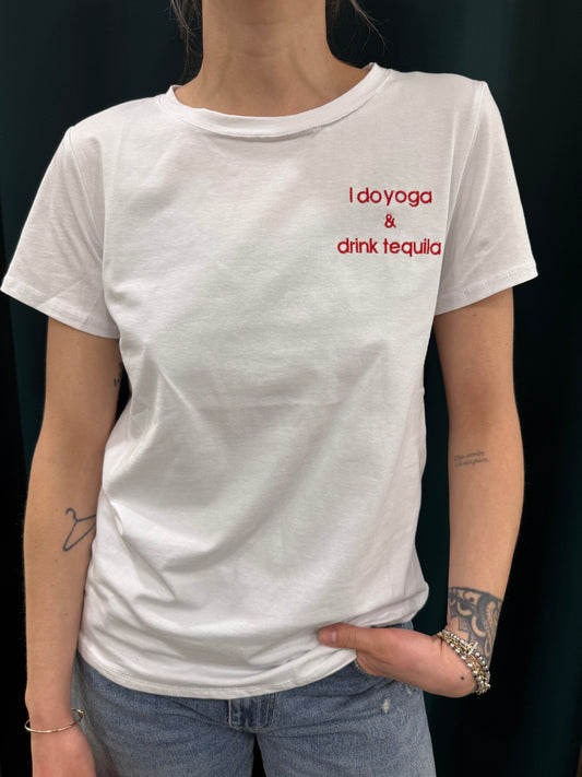 T-shirt “ I do yoga & drink tequila”