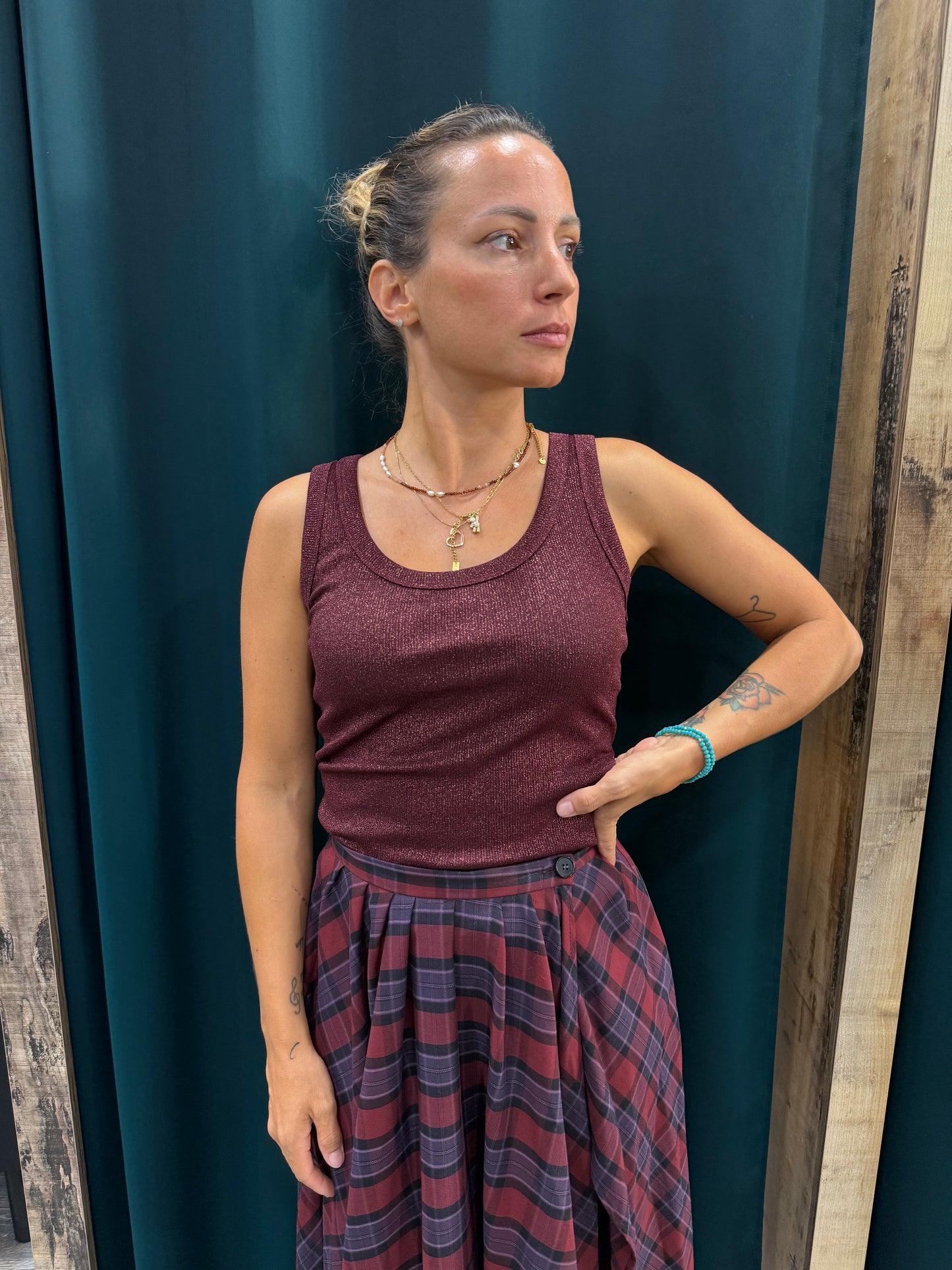 Canotta Vicolo Lurex Bordeaux