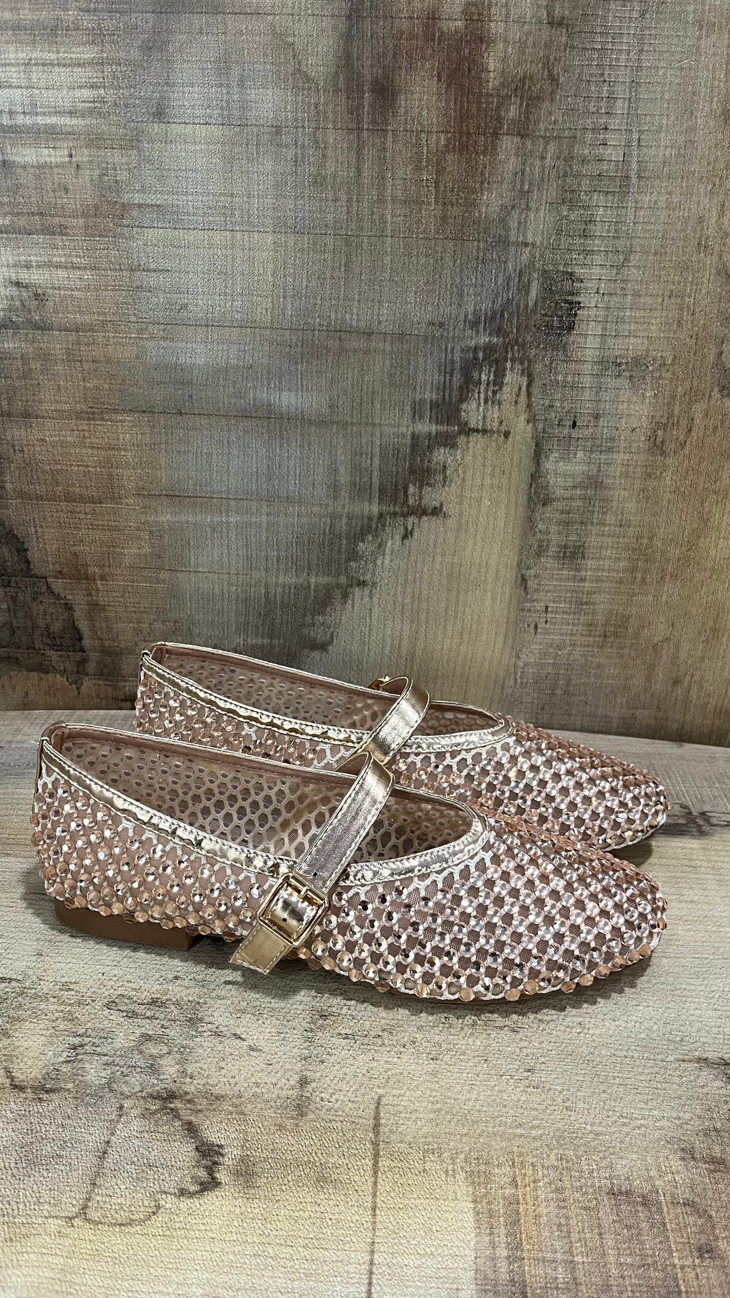 Ballerine Strass in pelle