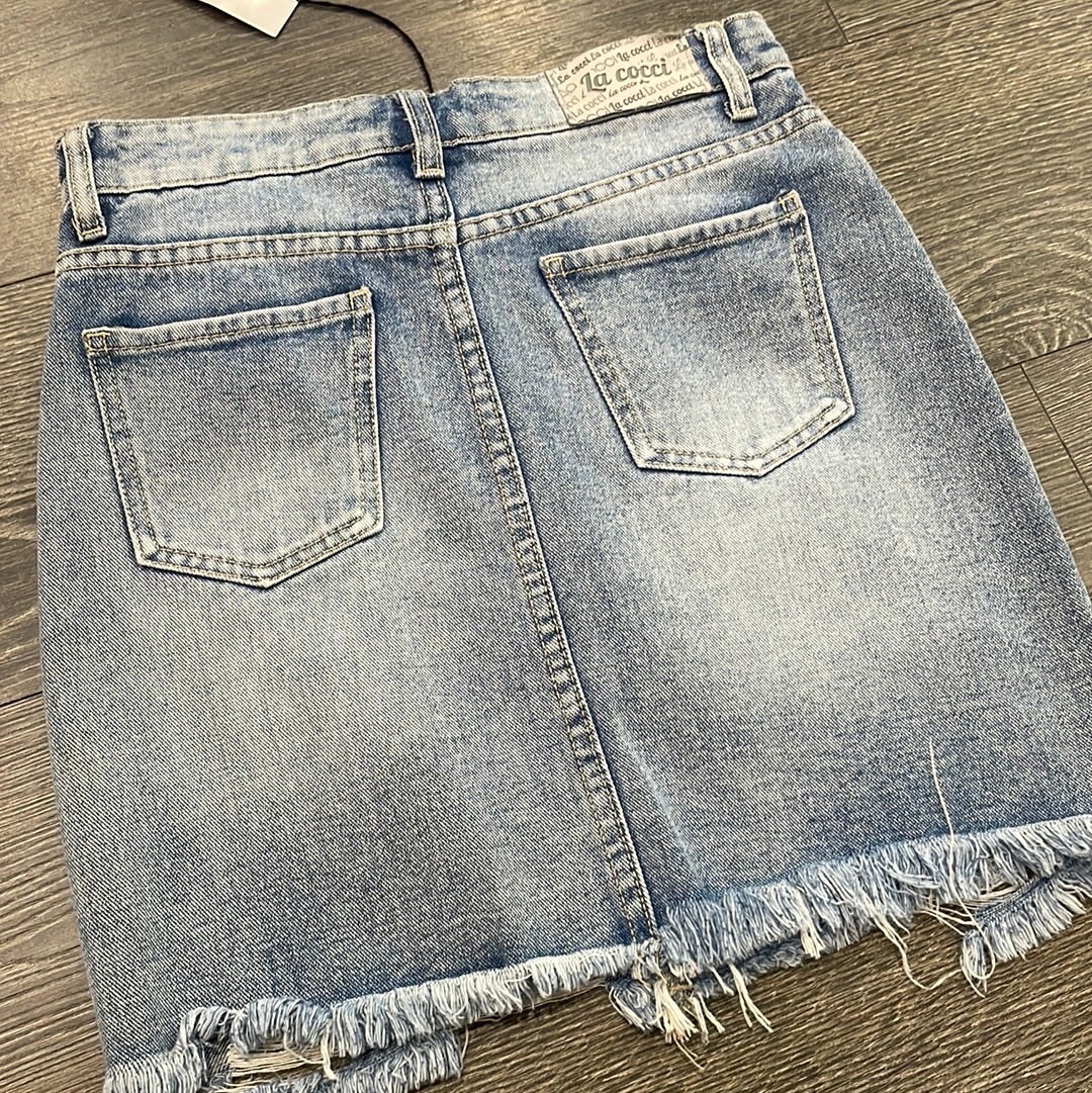 Minigonna di Jeans Vita Alta Strappetti