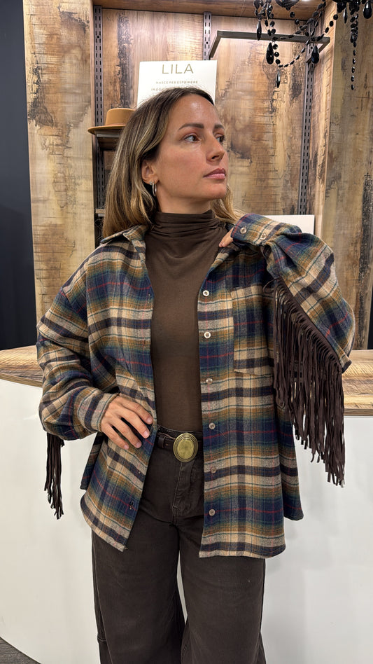 Camicia Flanella Check Frange