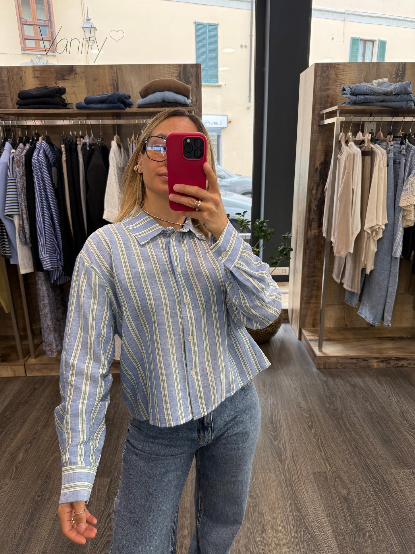 Camicia Lino Viscosa Righe