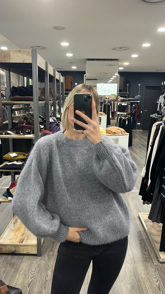 Maglione Lila Manica Sbuffo