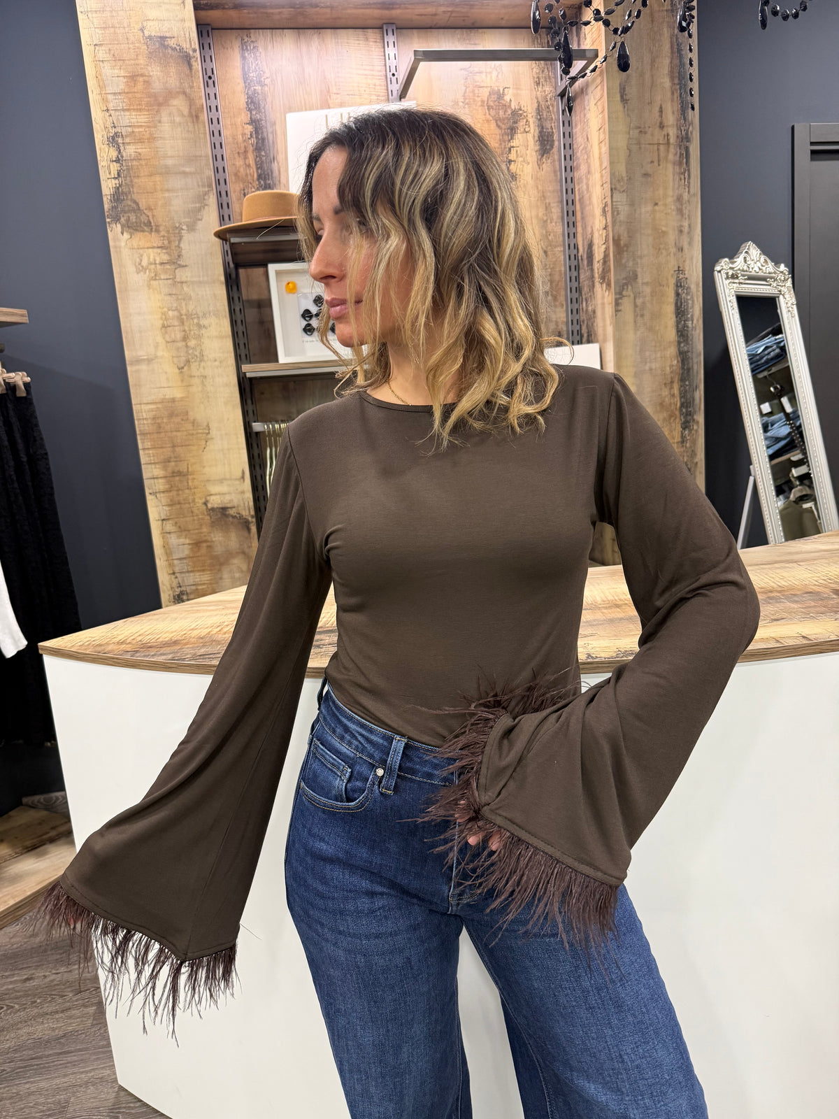 Maglia Maniche Ampie Con Frange