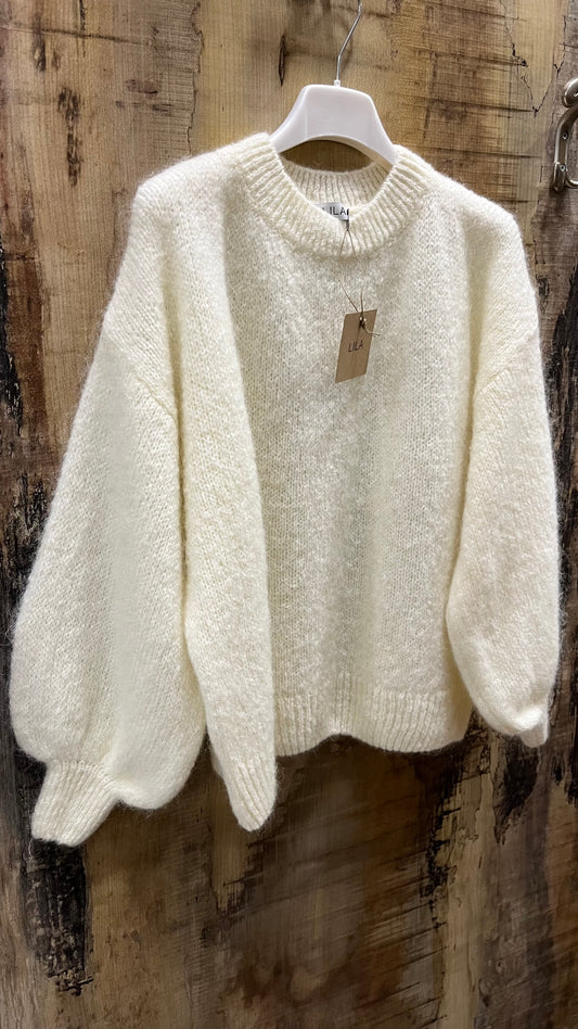 Maglione LILA Manica Sbuffo Panna