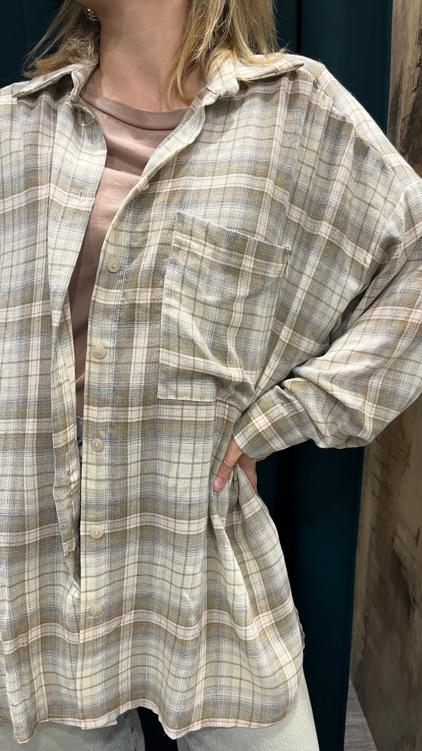 Camicia Over con Scritta