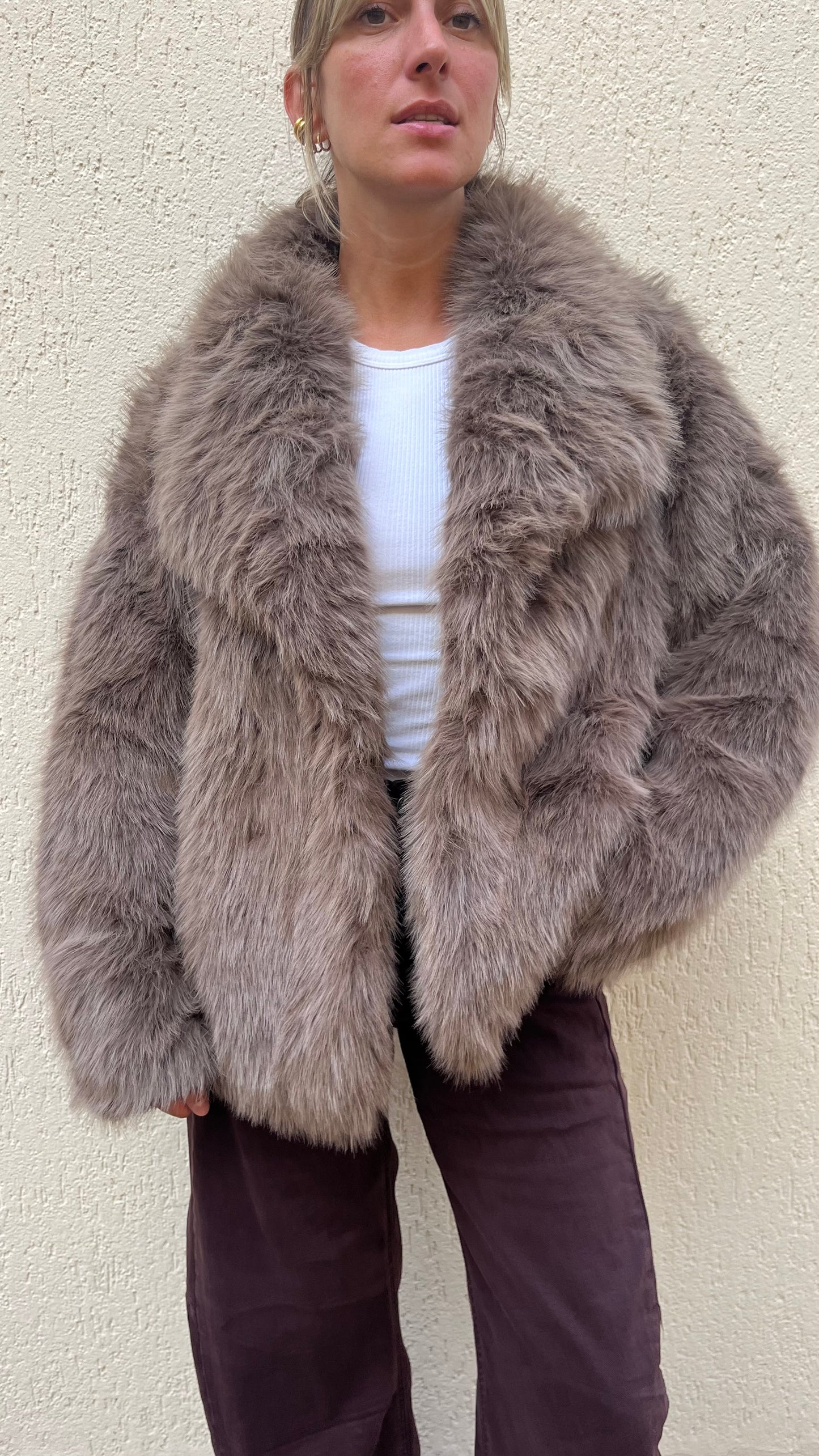 Eco pelliccia Kontatto Tortora