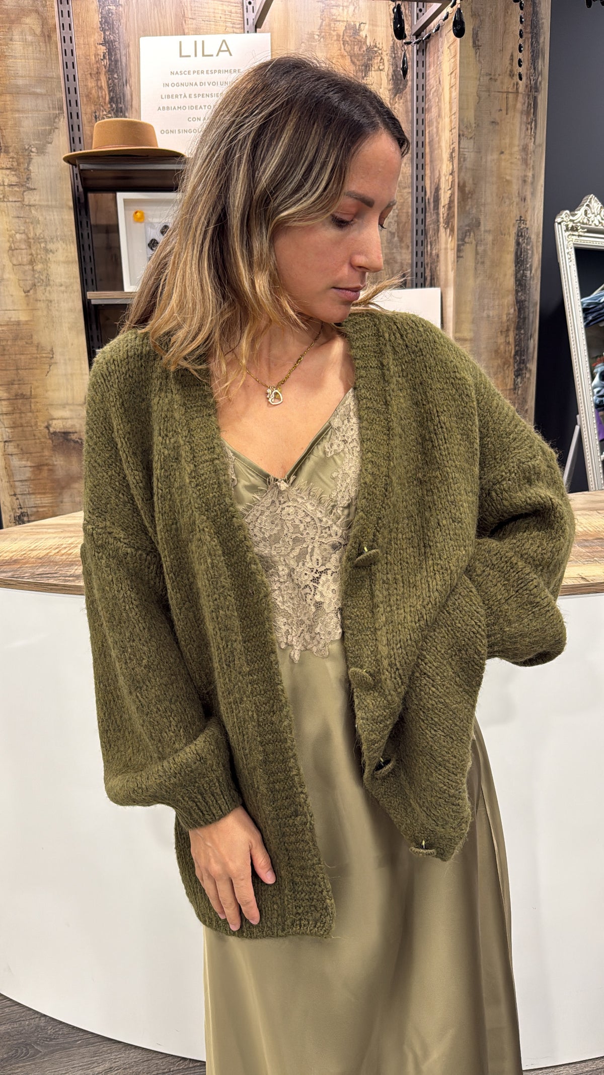 Cardigan Oversize Verde