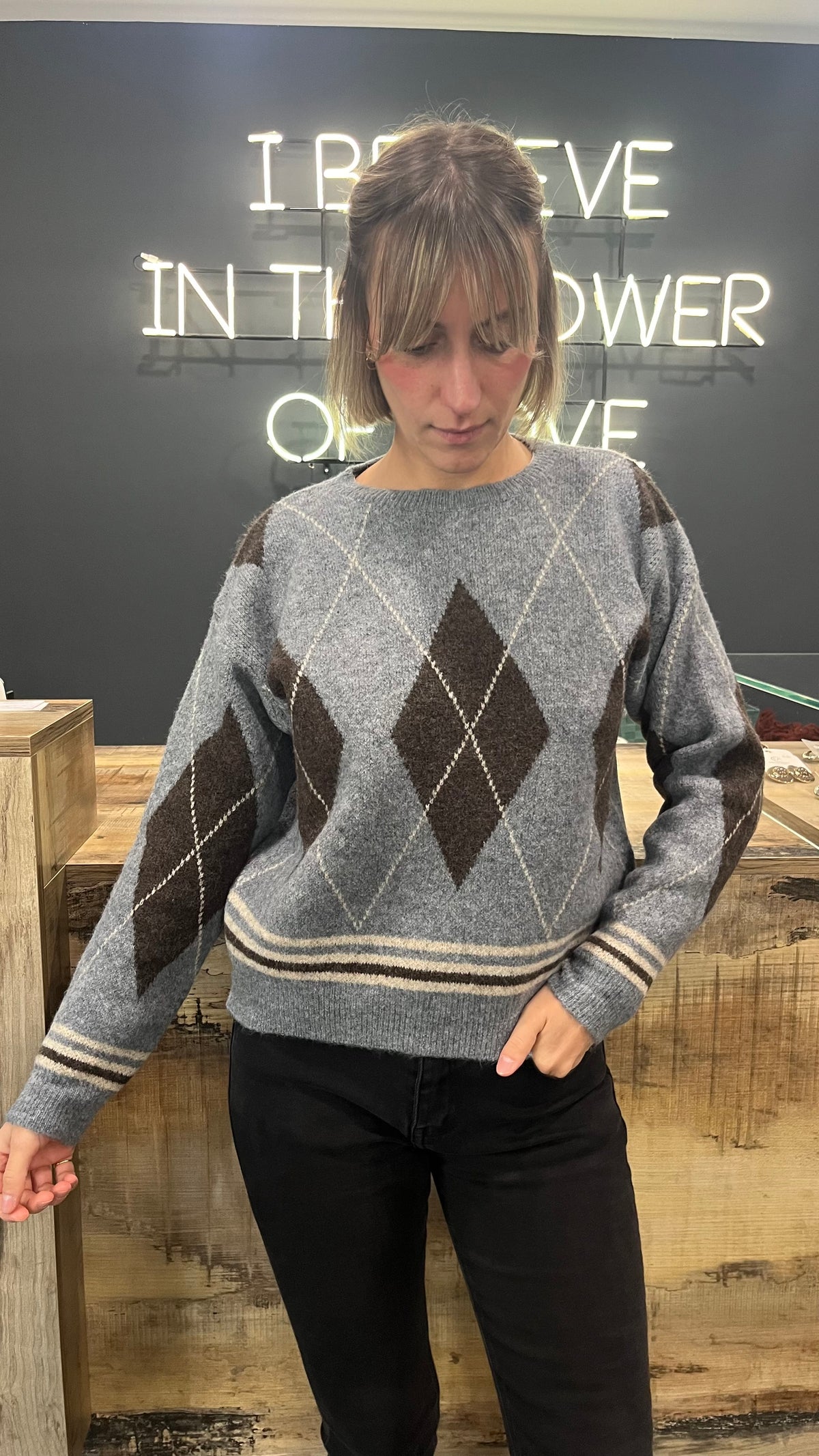 Maglione Girocollo Rombi
